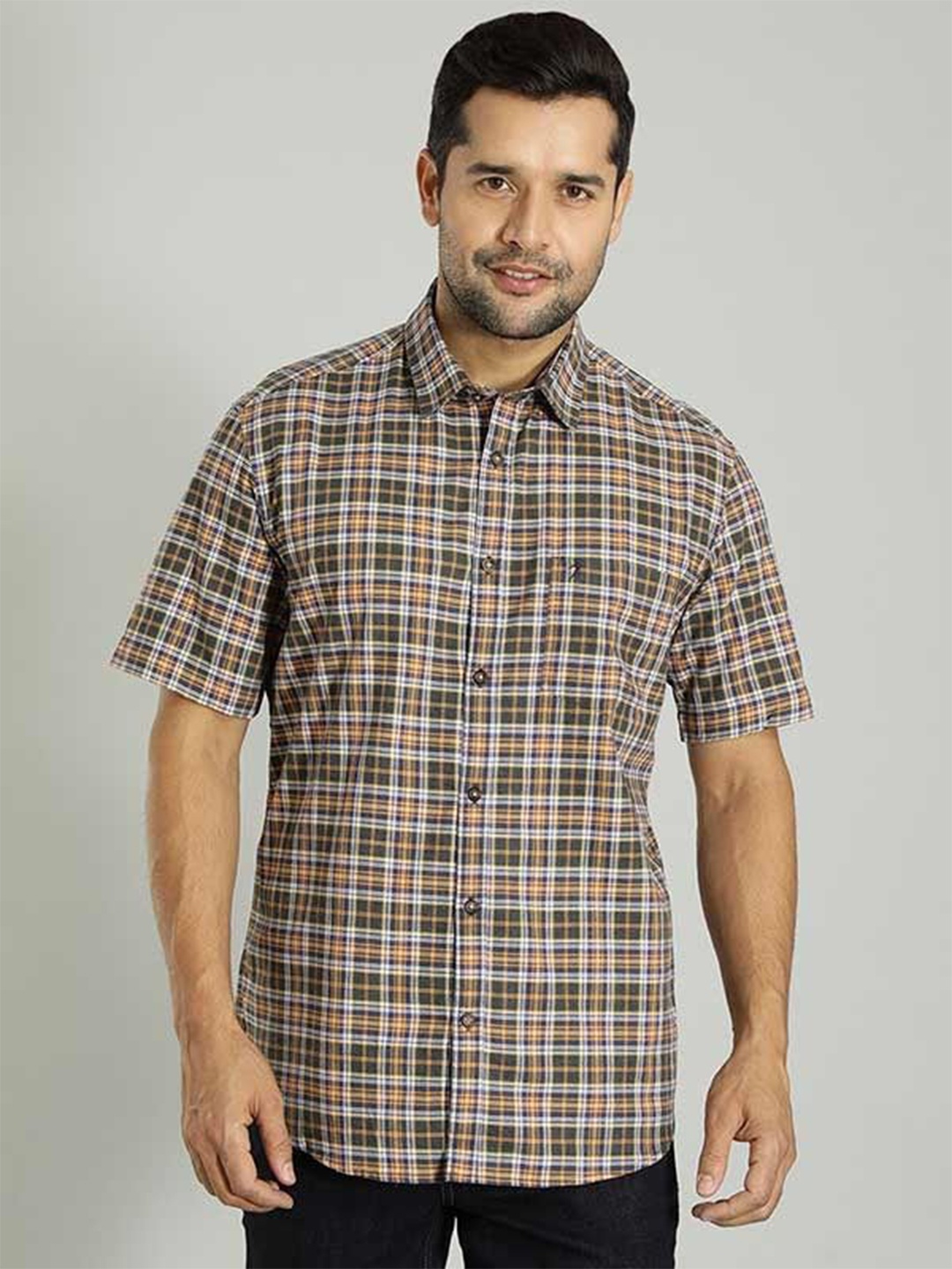 Indian Terrain Men India Slim Spread Collar Tartan Checked Cotton Slim Fit Casual Shirt, Green
Indian Terrain Men India Slim Spread Collar Tartan Checked Cotton Slim Fit Casual Shirt, Green