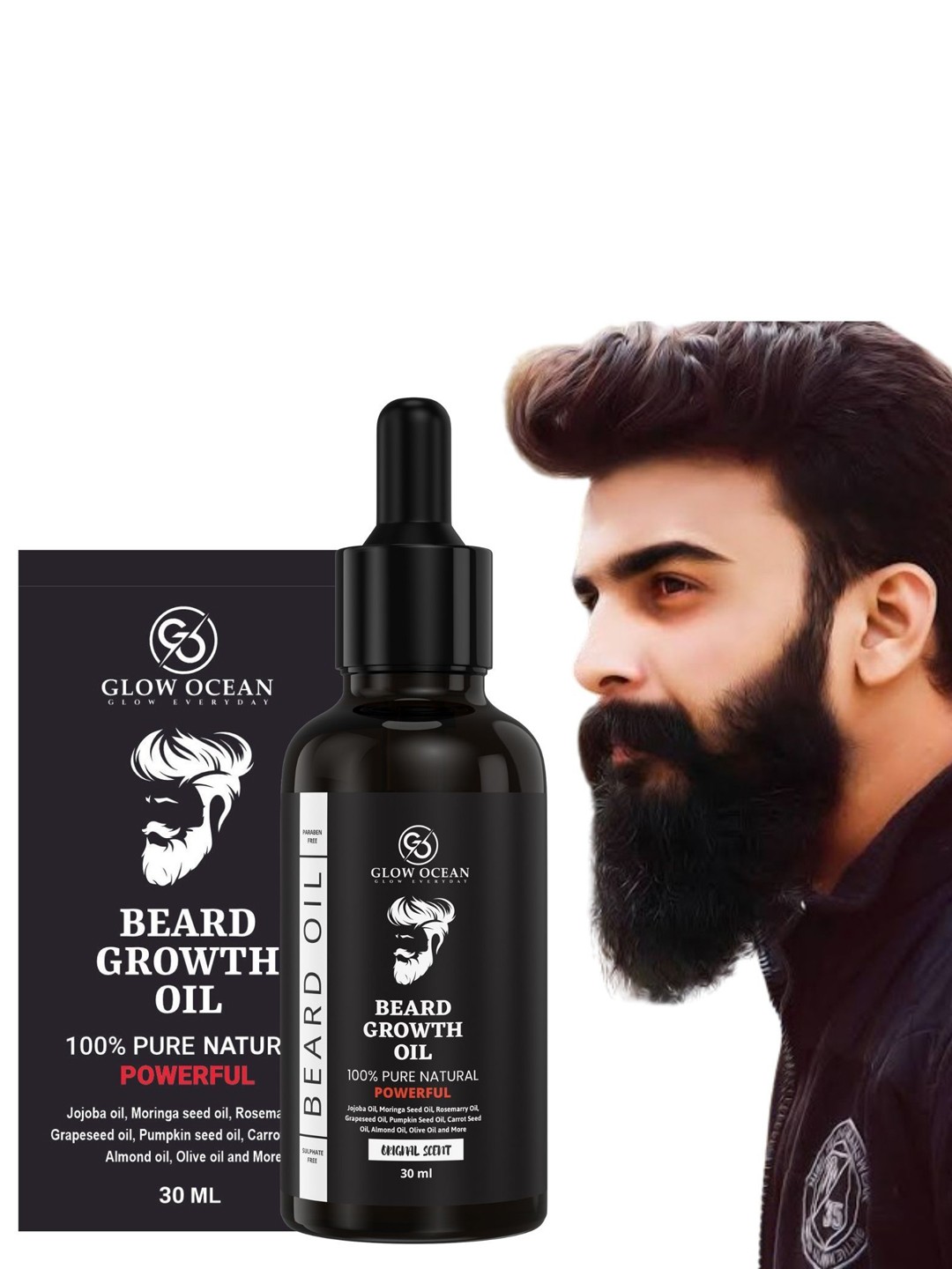 Glowocean Pure Organic Paraben Free Powerful Beard Hair Growth Oil 30 ml, Transparent
Glowocean Pure Organic Paraben Free Powerful Beard Hair Growth Oil 30 ml, Transparent