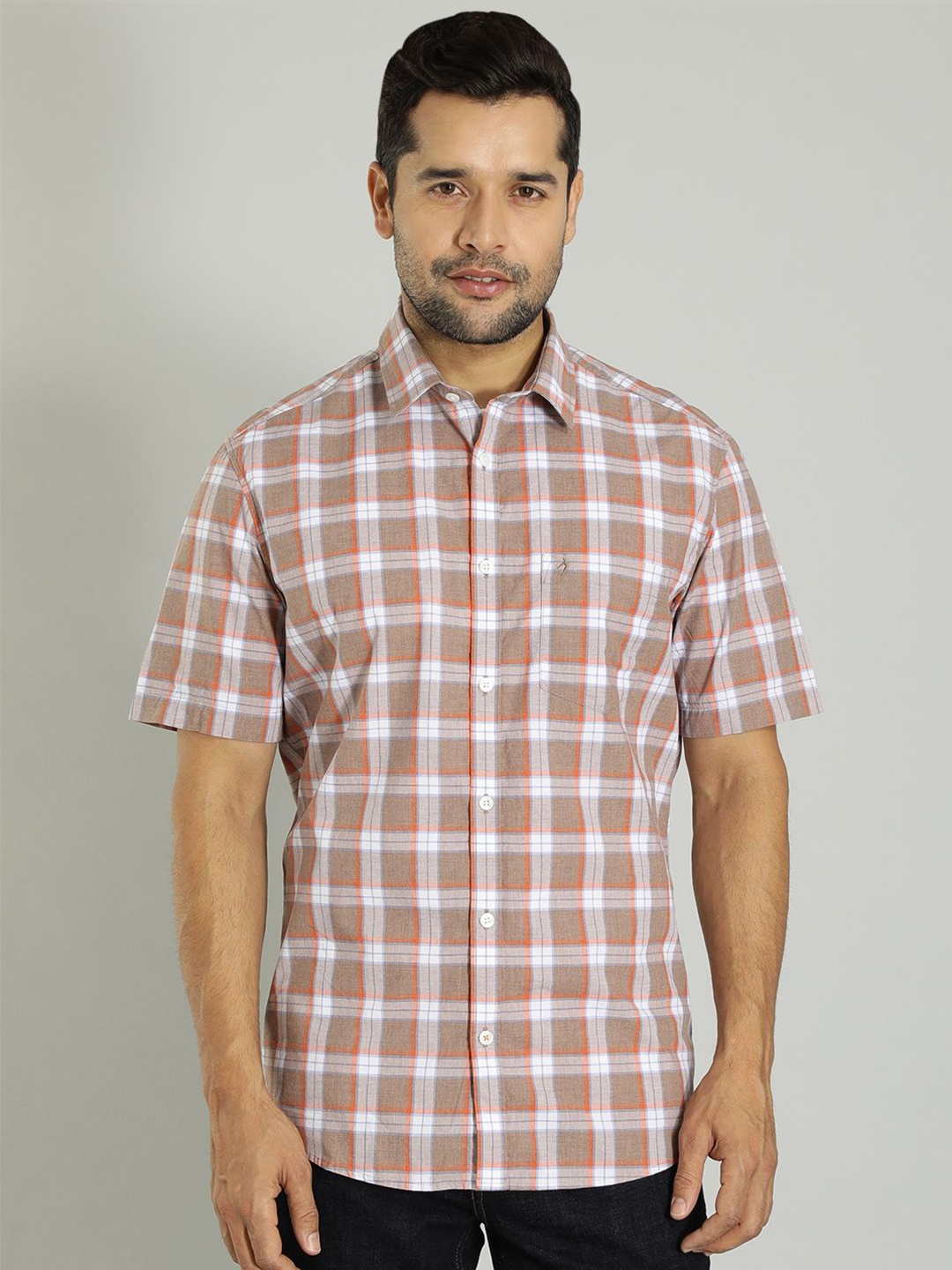 Indian Terrain Men India Slim Spread Collar Checked Cotton Slim Fit Casual Shirt, Brown
Indian Terrain Men India Slim Spread Collar Checked Cotton Slim Fit Casual Shirt, Brown