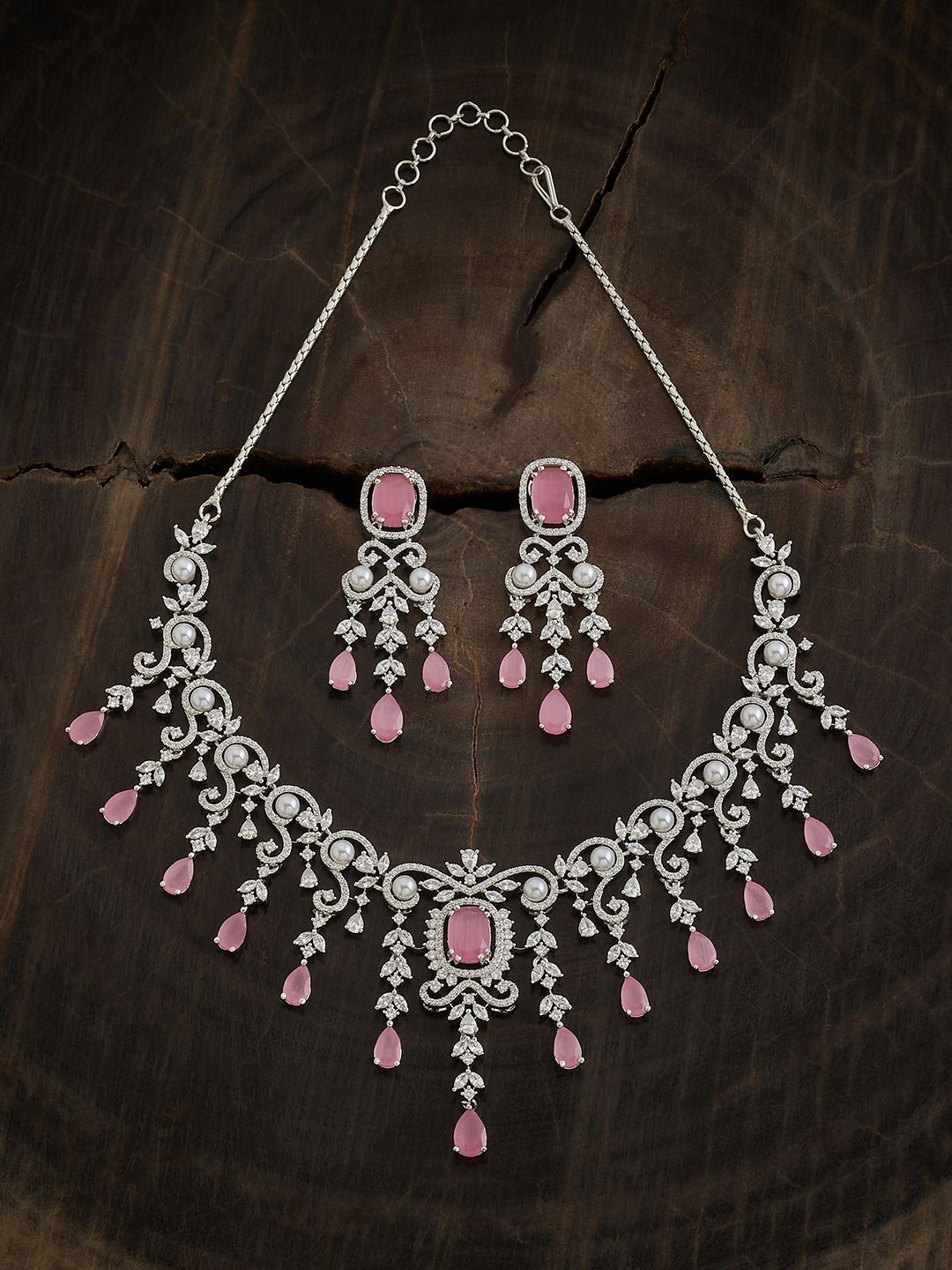Kushal's Fashion Jewellery Rhodium-Plated Cubic Zirconia Studded Jewellery Set, Silver
Kushal's Fashion Jewellery Rhodium-Plated Cubic Zirconia Studded Jewellery Set, Silver