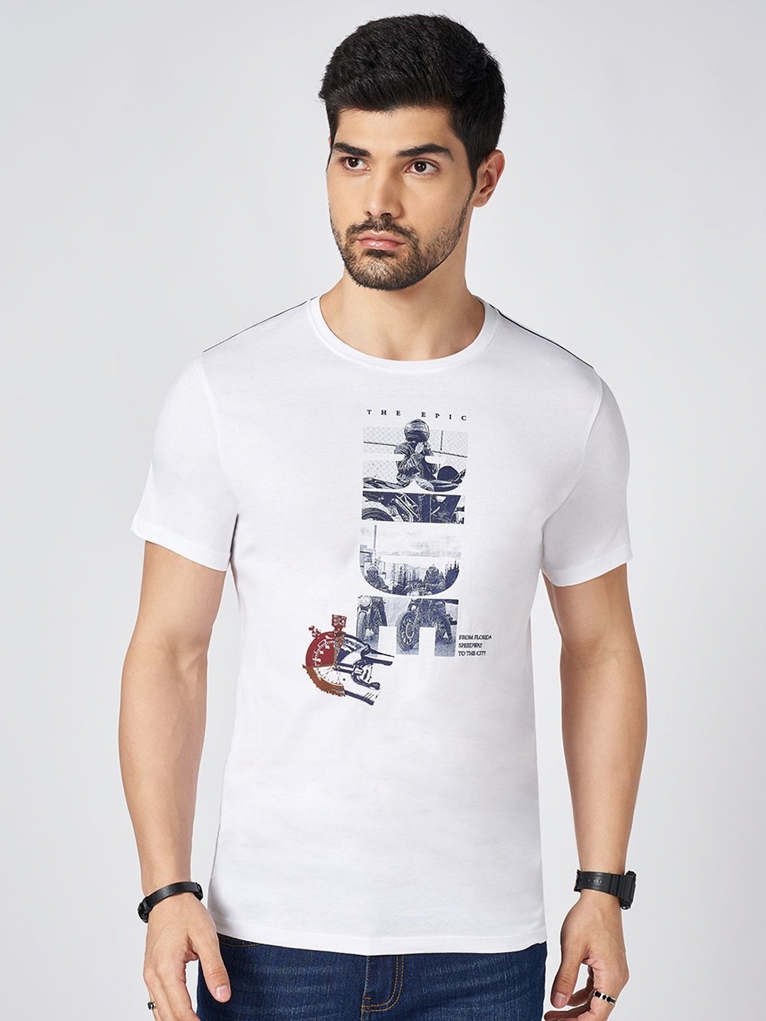 SF JEANS by Pantaloons Men Typography Printed Round Neck Cotton Slim Fit T-Shirt, Grey
SF JEANS by Pantaloons Men Typography Printed Round Neck Cotton Slim Fit T-Shirt, Grey