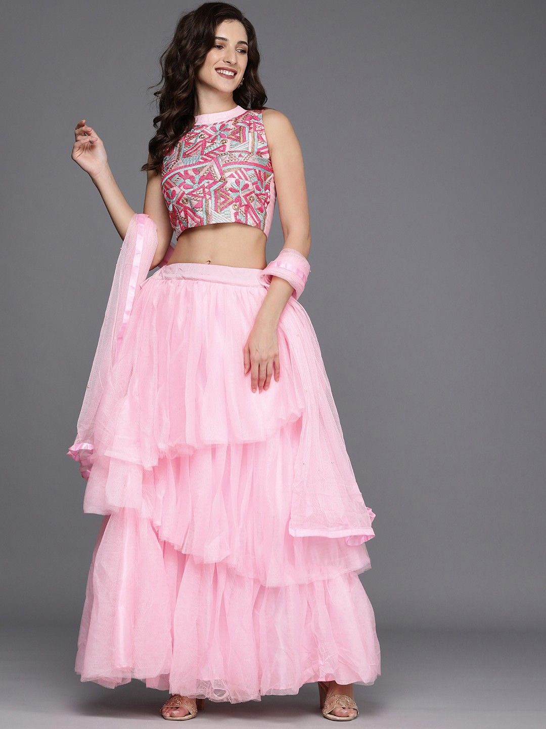 Fabcartz Embroidered Thread Work Semi-Stitched Lehenga & Unstitched Blouse With Dupatta, Pink
Fabcartz Embroidered Thread Work Semi-Stitched Lehenga & Unstitched Blouse With Dupatta, Pink