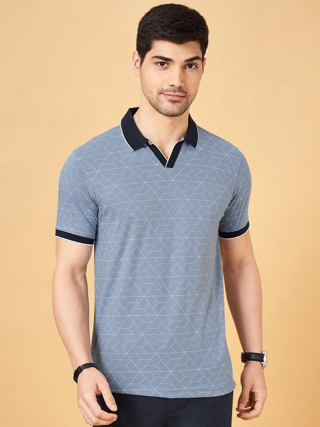 BYFORD by Pantaloons Men Geometric Printed Polo Collar Cotton Slim Fit T-Shirt, Blue
BYFORD by Pantaloons Men Geometric Printed Polo Collar Cotton Slim Fit T-Shirt, Blue