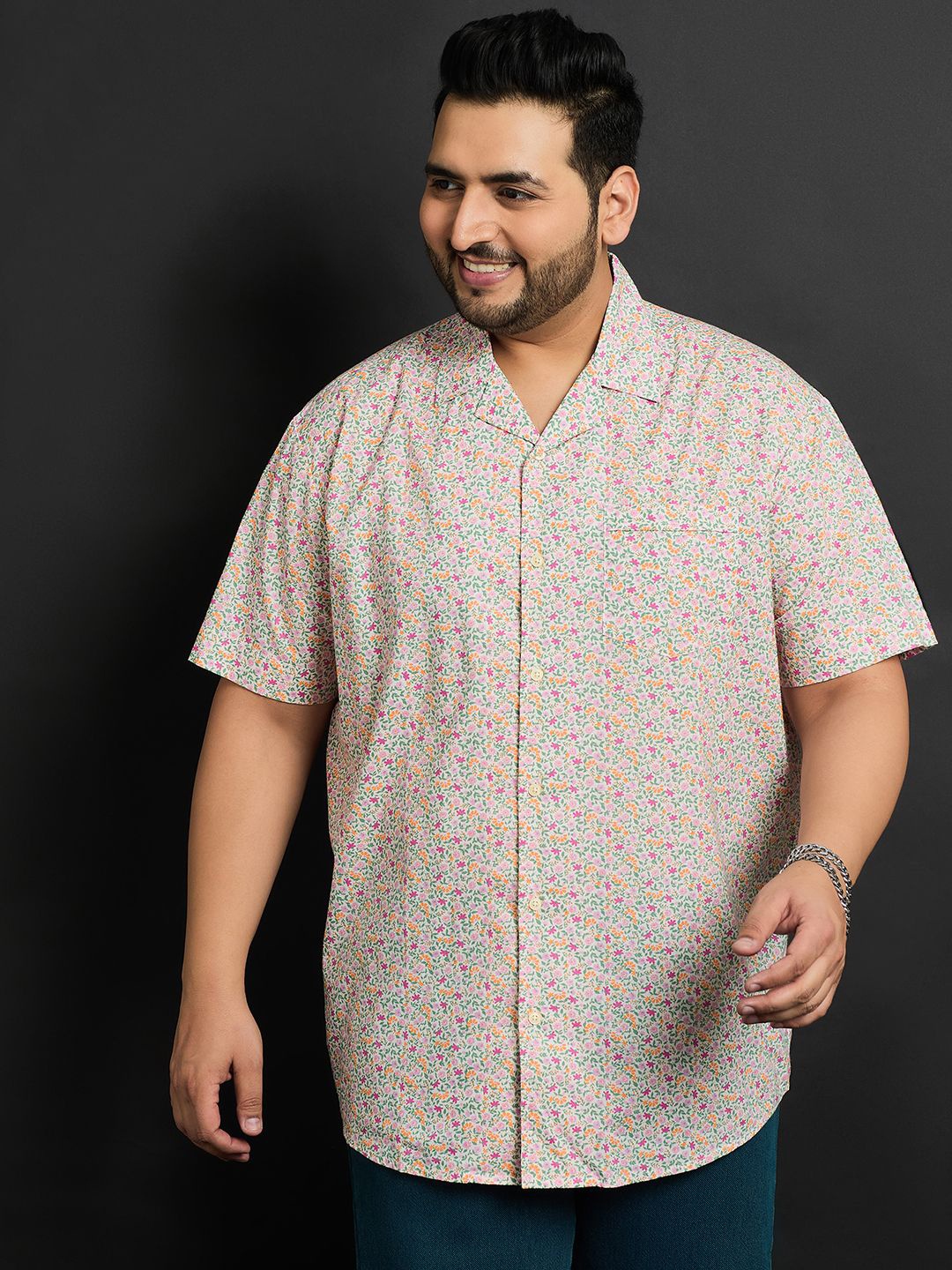 bigbanana Plus Size Floral Printed Cuban Collar Short Sleeves Cotton Casual Shirt, White
bigbanana Plus Size Floral Printed Cuban Collar Short Sleeves Cotton Casual Shirt, White