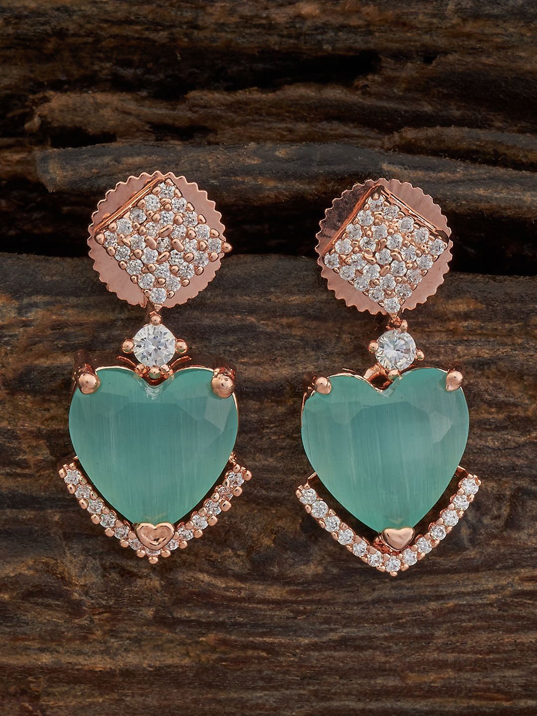 Kushal's Fashion Jewellery Rose Gold-Plated Cubic Zirconia Heart Shaped Drop Earrings, Sea green
Kushal's Fashion Jewellery Rose Gold-Plated Cubic Zirconia Heart Shaped Drop Earrings, Sea green