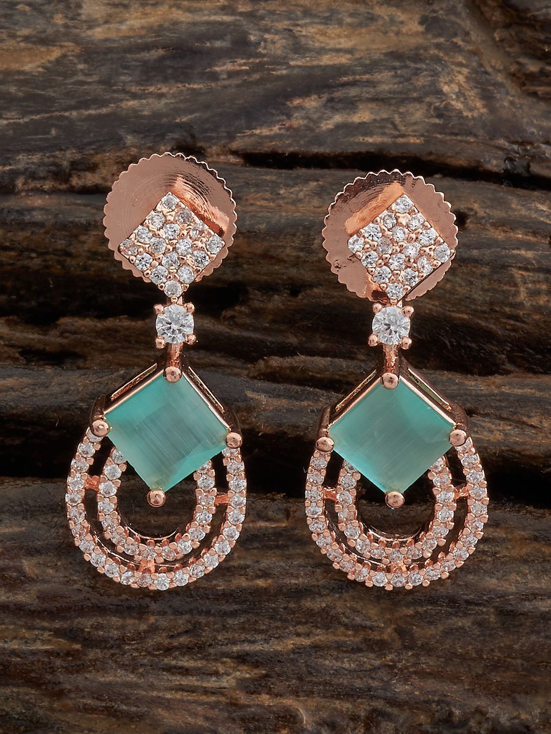 Kushal's Fashion Jewellery Rose Gold-Plated Teardrop Shaped Cubic Zirconia Drop Earrings, Sea green
Kushal's Fashion Jewellery Rose Gold-Plated Teardrop Shaped Cubic Zirconia Drop Earrings, Sea green