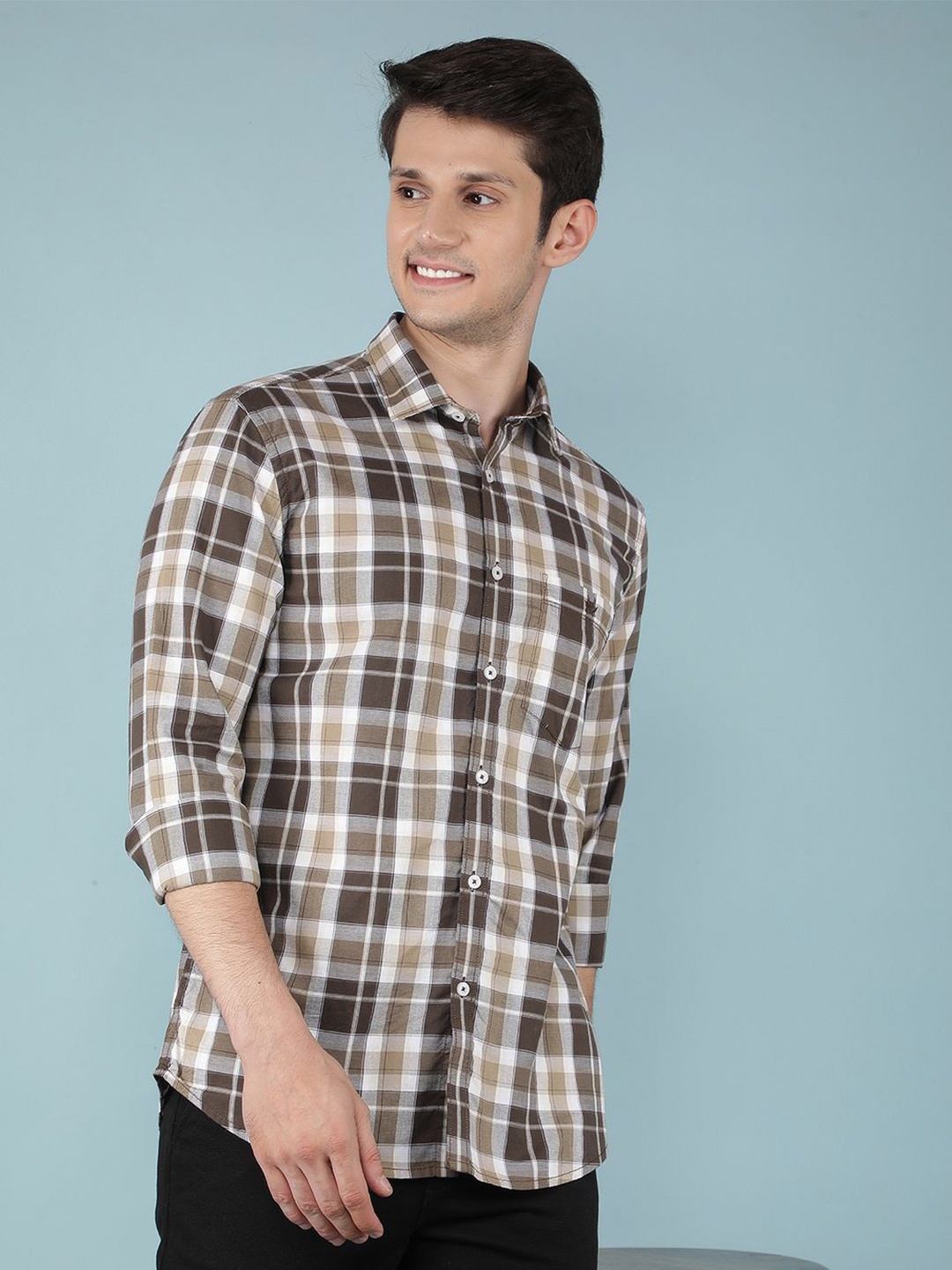 Crimsoune Club Men Classic Slim Fit Tartan Checks Opaque Checked Casual Shirt, Brown
Crimsoune Club Men Classic Slim Fit Tartan Checks Opaque Checked Casual Shirt, Brown