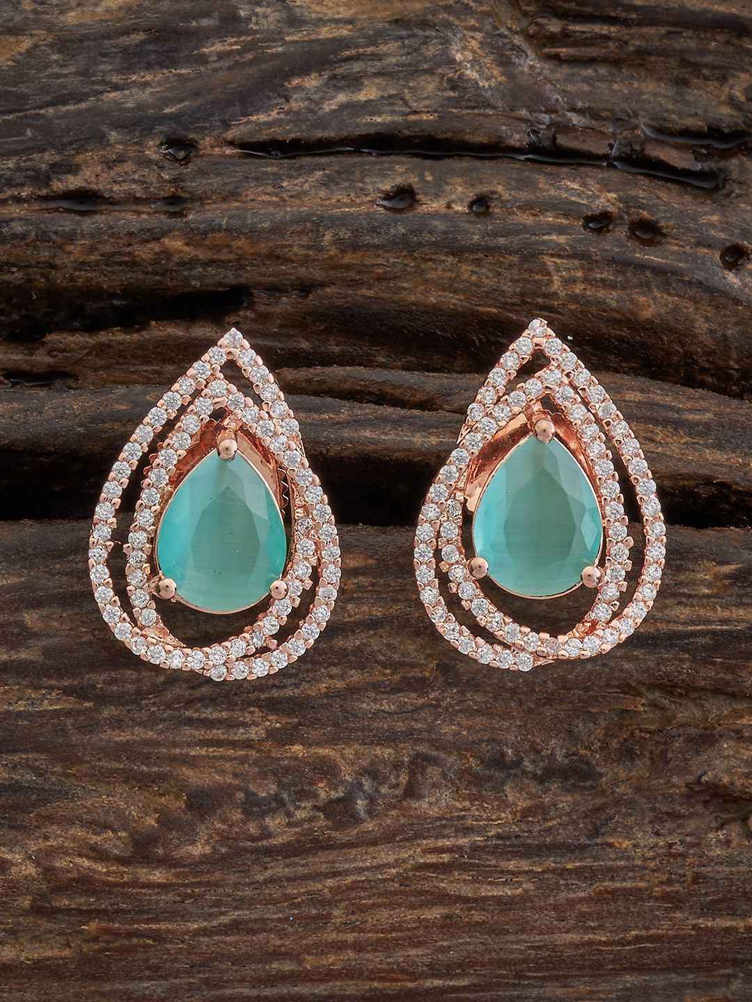 Kushal's Fashion Jewellery Rose Gold-Plated Cubic Zirconia Teardrop Shaped Studs Earrings, Sea green
Kushal's Fashion Jewellery Rose Gold-Plated Cubic Zirconia Teardrop Shaped Studs Earrings, Sea green