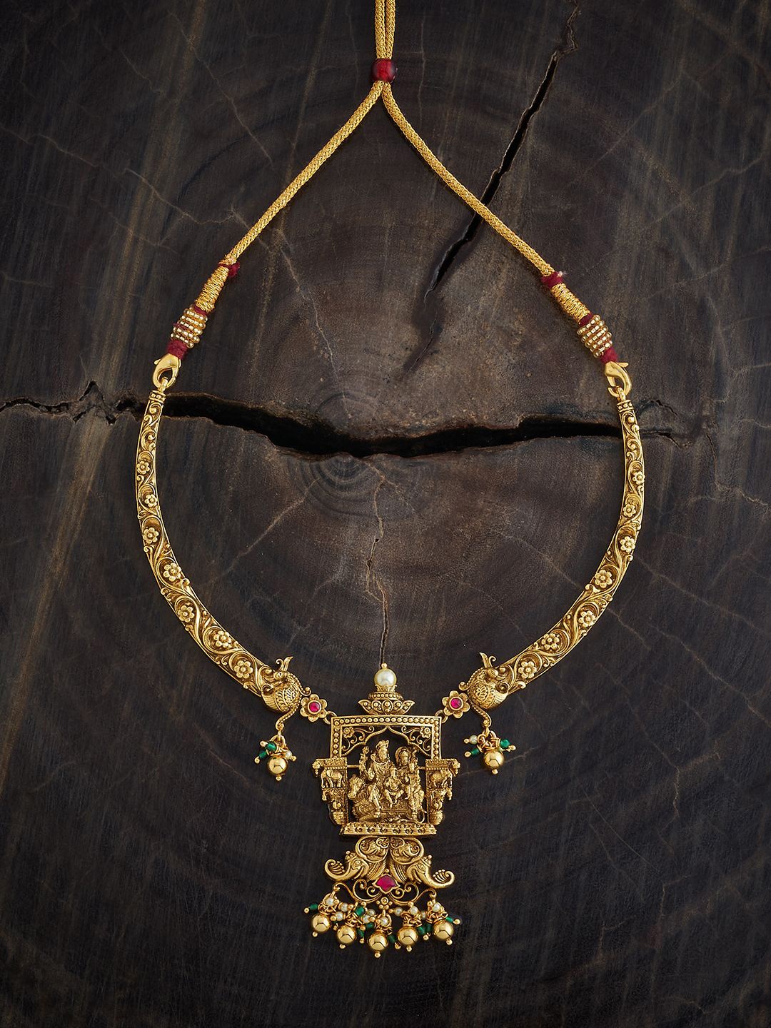 Kushal's Fashion Jewellery 92.5 Pure Silver Gold-Plated Artificial Stones Temple Necklace
Kushal's Fashion Jewellery 92.5 Pure Silver Gold-Plated Artificial Stones Temple Necklace