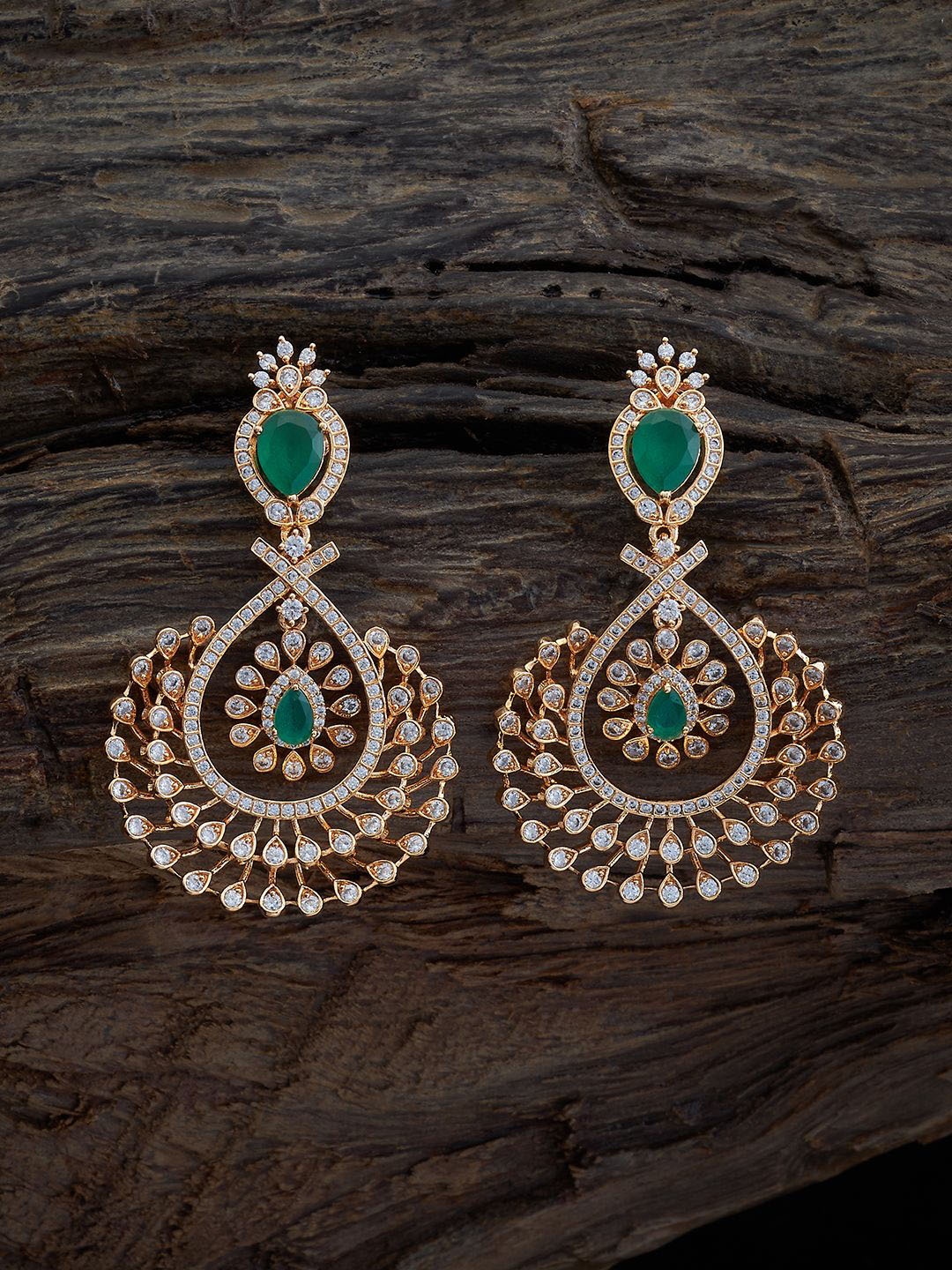Kushal's Fashion Jewellery Teardrop Shaped Cubic Zirconia Gold Plated Chandbalis, Green
Kushal's Fashion Jewellery Teardrop Shaped Cubic Zirconia Gold Plated Chandbalis, Green