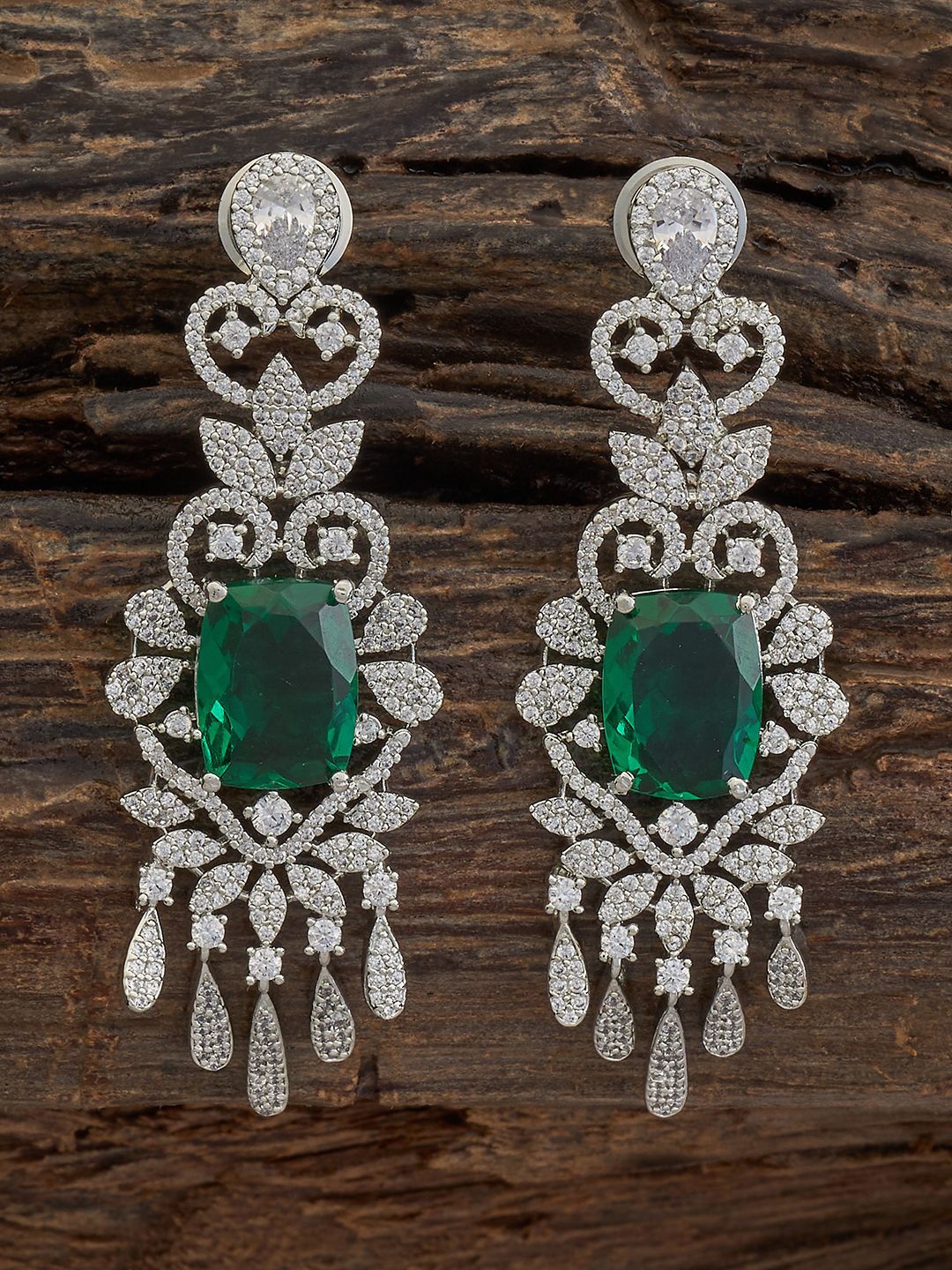Kushal's Fashion Jewellery Rhodium Plated Cubic Zirconia Classic Drop Earrings, Green
Kushal's Fashion Jewellery Rhodium Plated Cubic Zirconia Classic Drop Earrings, Green