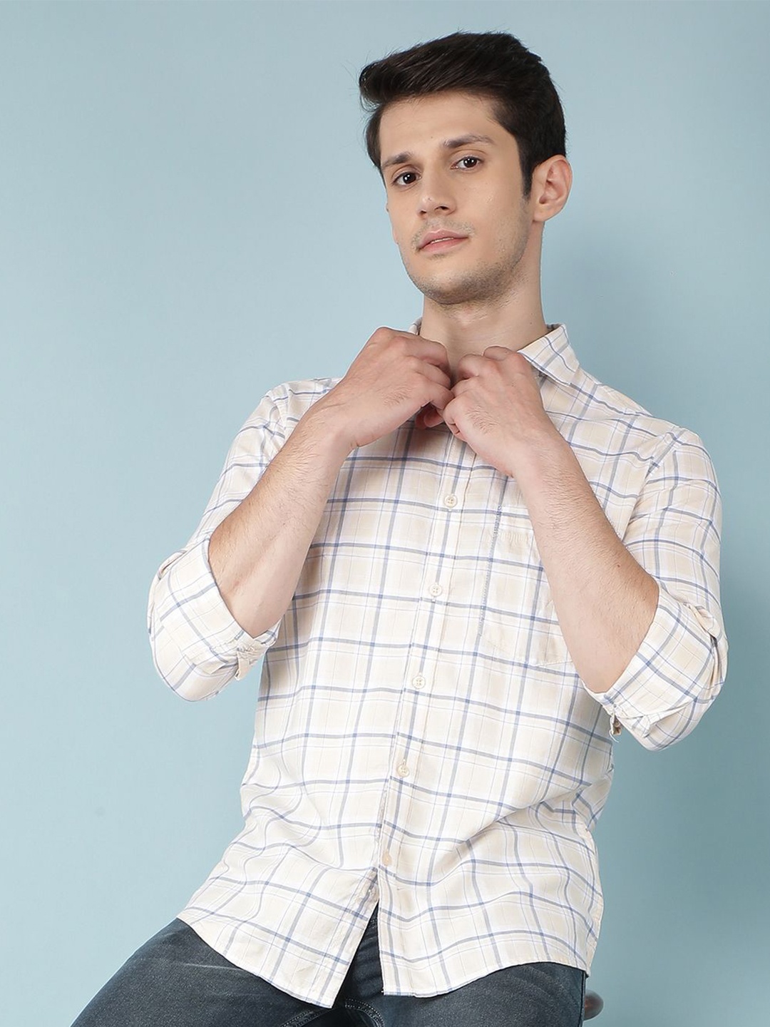 Crimsoune Club Men Classic Slim Fit Tartan Checks Opaque Checked Casual Shirt, Beige
Crimsoune Club Men Classic Slim Fit Tartan Checks Opaque Checked Casual Shirt, Beige