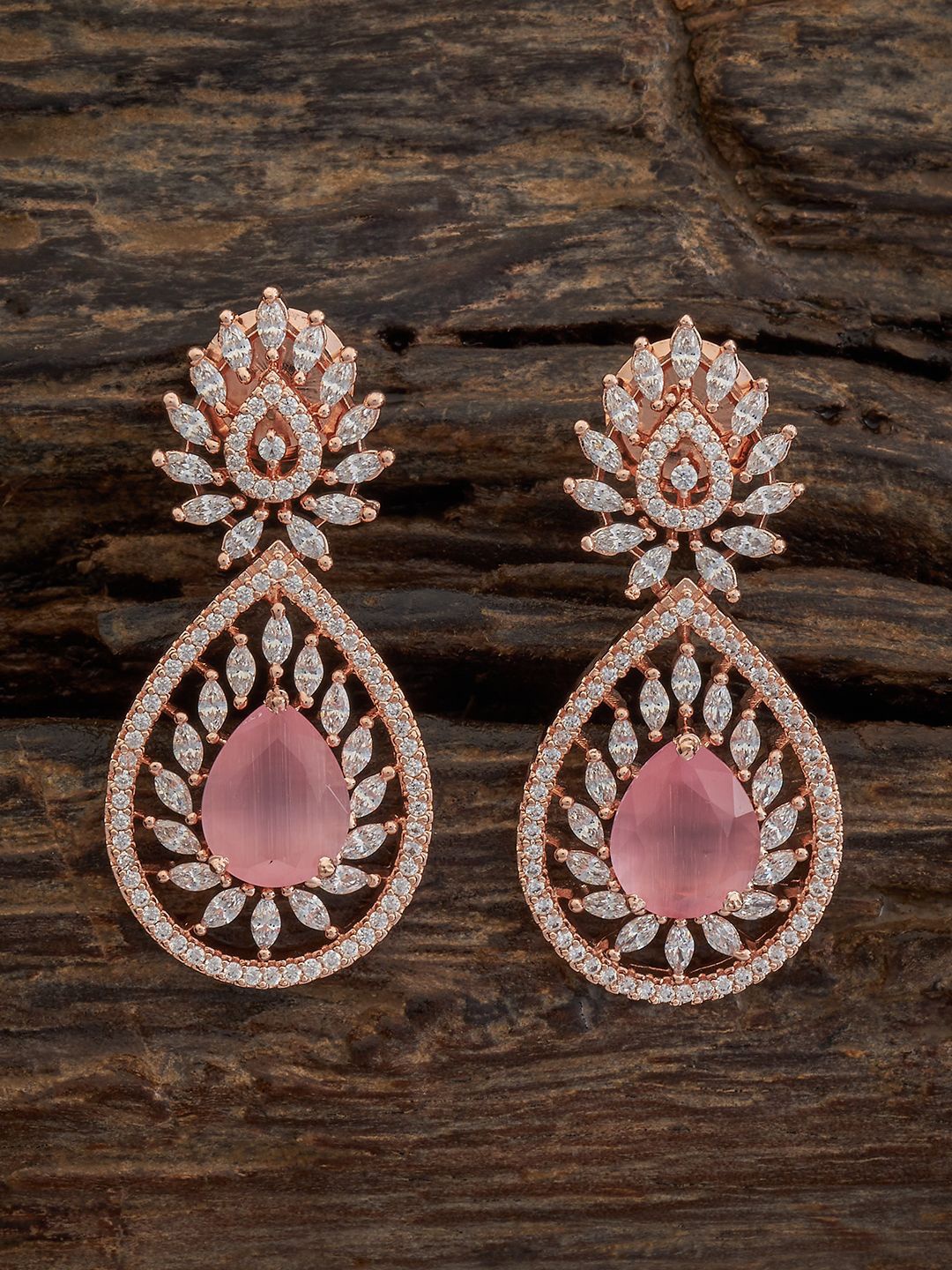 Kushal's Fashion Jewellery Rose Gold-Plated Cubic Zirconia Teardrop Shaped Drop Earrings, Pink
Kushal's Fashion Jewellery Rose Gold-Plated Cubic Zirconia Teardrop Shaped Drop Earrings, Pink