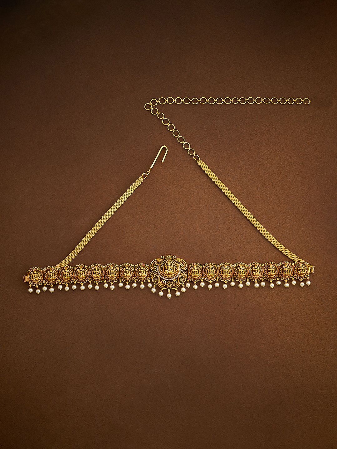 Kushal's Fashion Jewellery Gold-Plated Ruby Studded & Beaded Antique Waist Chain
Kushal's Fashion Jewellery Gold-Plated Ruby Studded & Beaded Antique Waist Chain