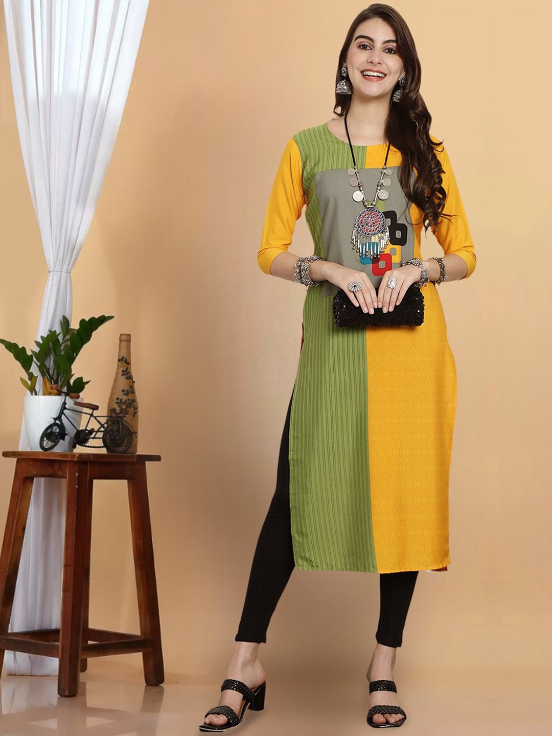 7Threads Women Striped Cold-Shoulder Sleeves Thread Work Floral Crepe Anarkali Kurta, Multi
7Threads Women Striped Cold-Shoulder Sleeves Thread Work Floral Crepe Anarkali Kurta, Multi
