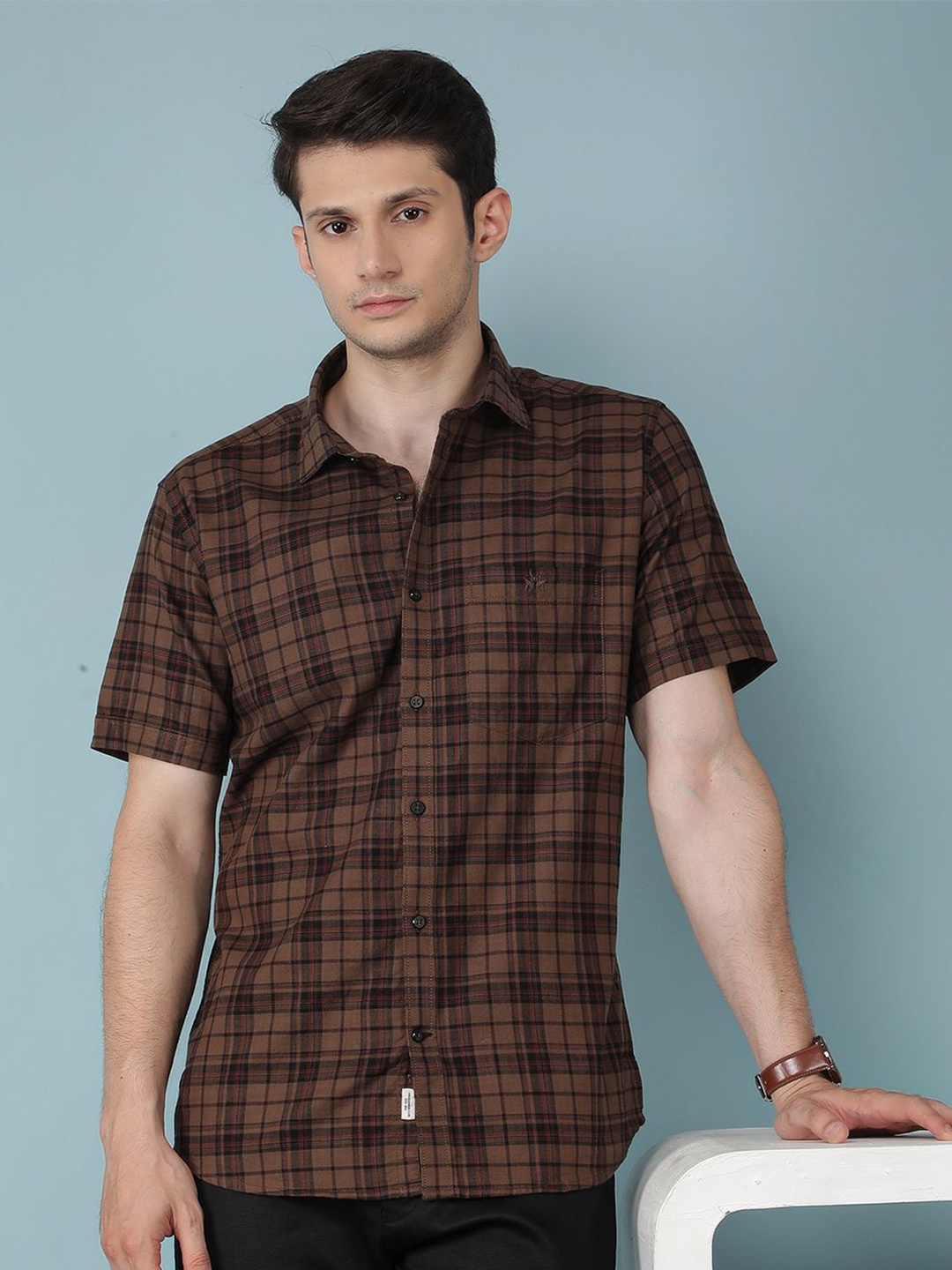 Crimsoune Club Men Classic Slim Fit Tartan Checks Opaque Checked Casual Shirt, Brown
Crimsoune Club Men Classic Slim Fit Tartan Checks Opaque Checked Casual Shirt, Brown