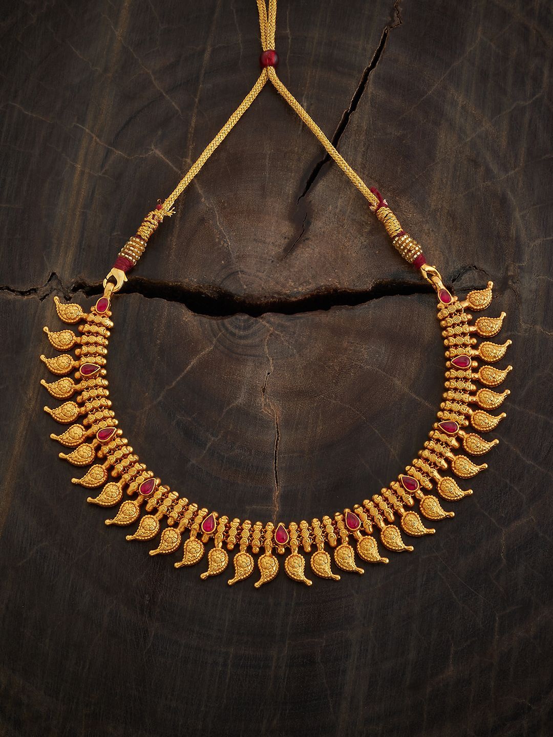 Kushal's Fashion Jewellery 92.5 Pure Silver Gold-Plated Artificial Stones Temple Necklace
Kushal's Fashion Jewellery 92.5 Pure Silver Gold-Plated Artificial Stones Temple Necklace