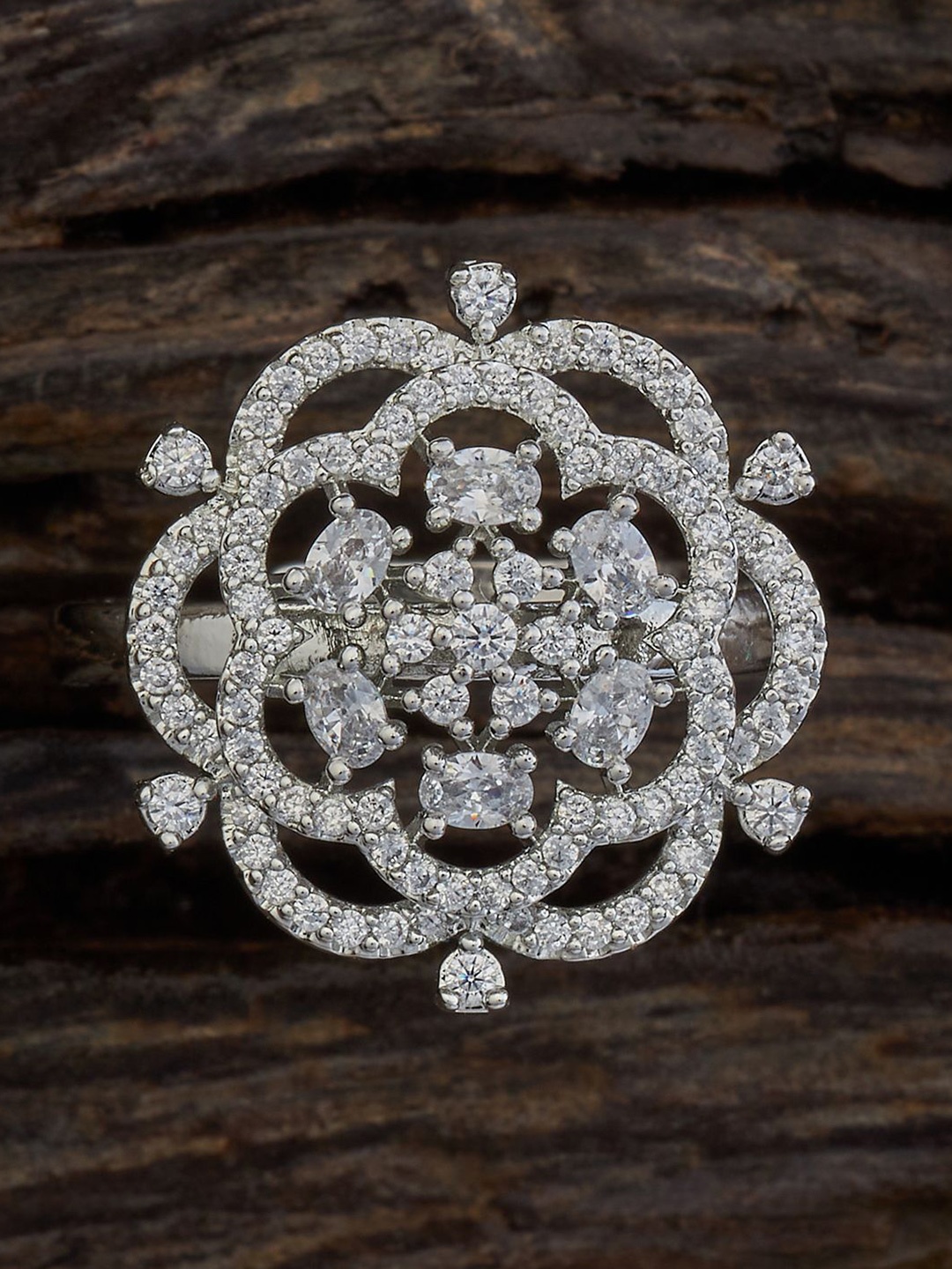 Kushal's Fashion Jewellery Rhodium-Plated Cubic Zirconia Stone-Studded Finger Ring, White
Kushal's Fashion Jewellery Rhodium-Plated Cubic Zirconia Stone-Studded Finger Ring, White
