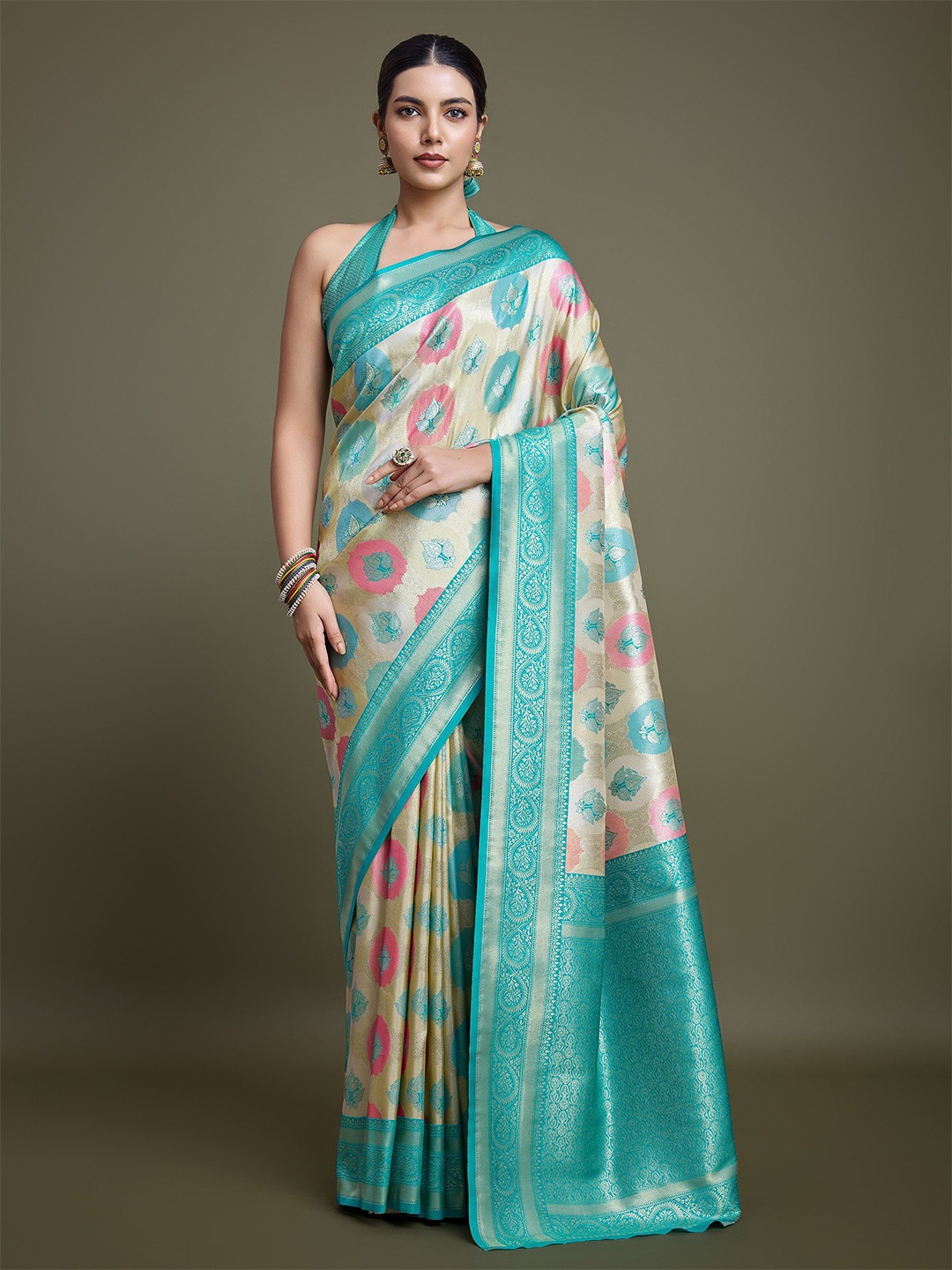 MONJOLIKA FASHION Woven Design Banarasi Saree with blouse piece, Turquoise blue
MONJOLIKA FASHION Woven Design Banarasi Saree with blouse piece, Turquoise blue