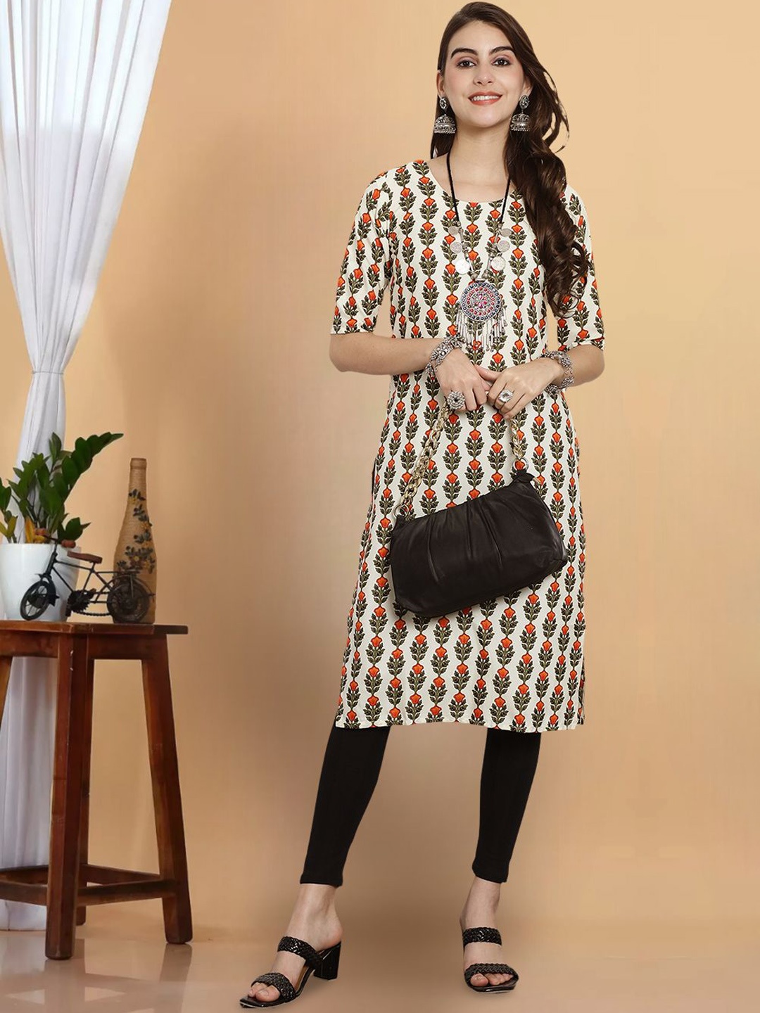 7Threads Women Printed Flared Sleeves Thread Work Floral Crepe Anarkali Kurta, Multi
7Threads Women Printed Flared Sleeves Thread Work Floral Crepe Anarkali Kurta, Multi