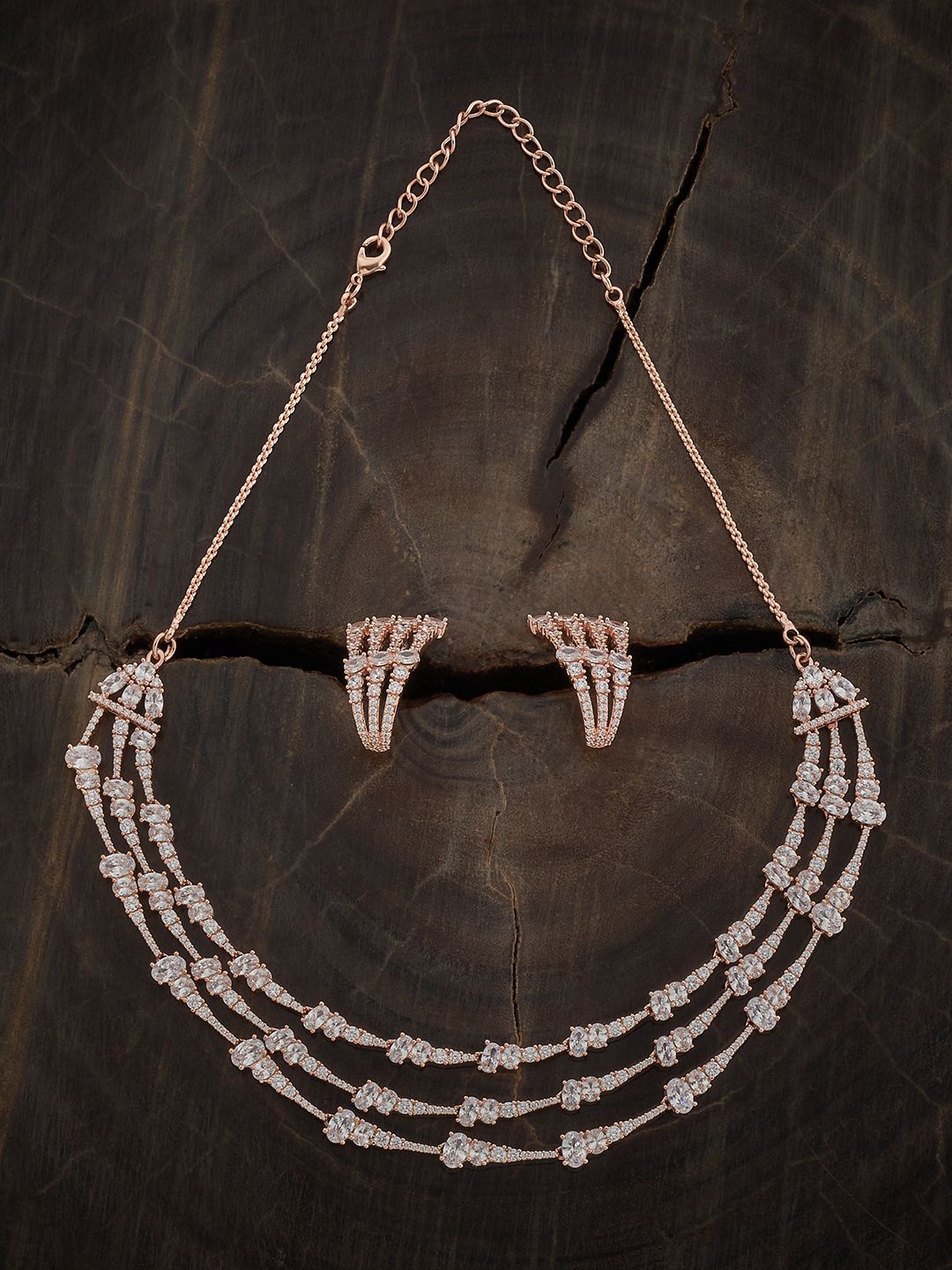 Kushal's Fashion Jewellery Rose Gold Plated Cubic Zirconia Stone Studded Jewellery Set
Kushal's Fashion Jewellery Rose Gold Plated Cubic Zirconia Stone Studded Jewellery Set