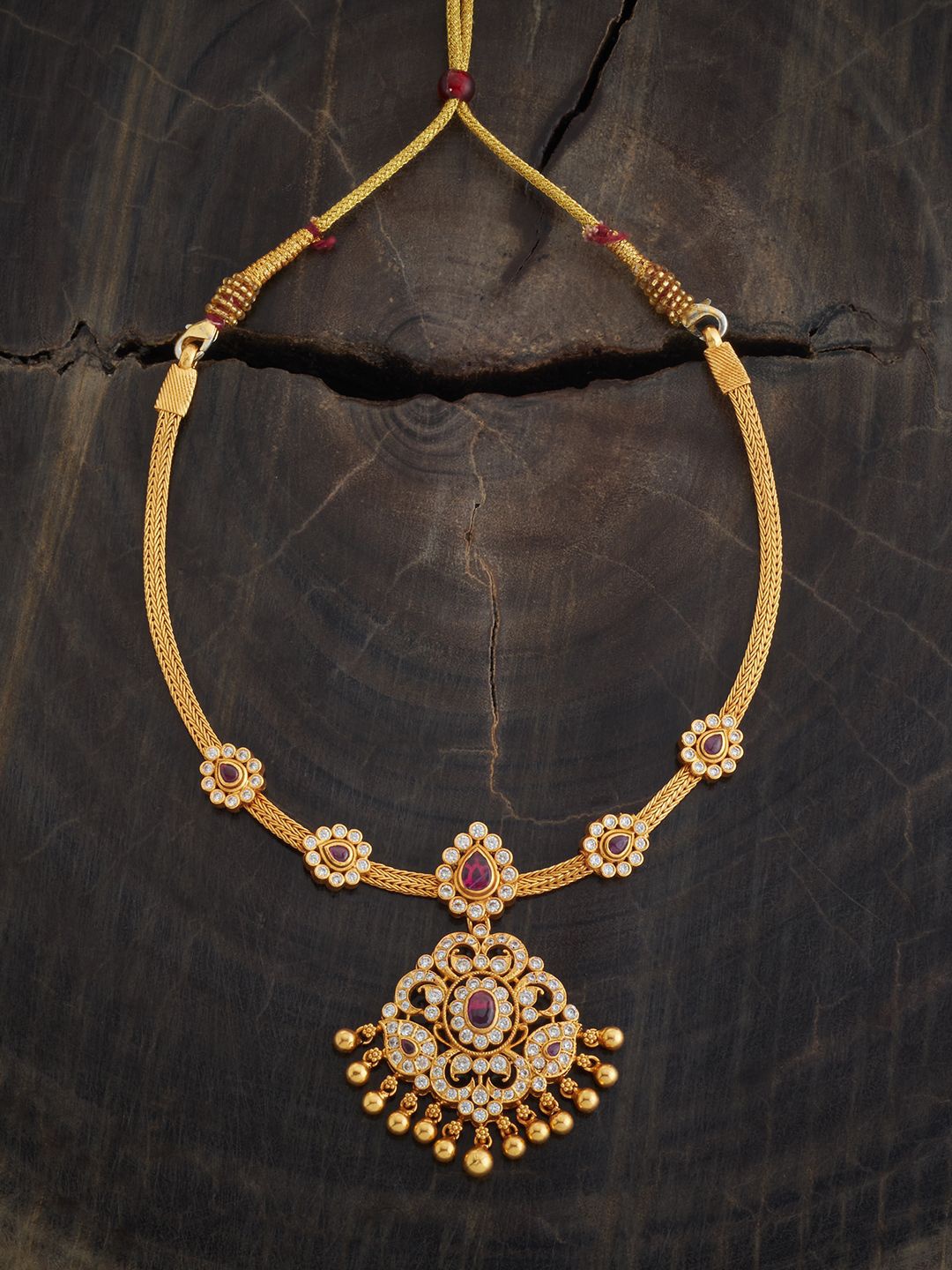 Kushal's Fashion Jewellery 92.5 Pure Silver Gold-Plated Artificial Stones Temple Necklace
Kushal's Fashion Jewellery 92.5 Pure Silver Gold-Plated Artificial Stones Temple Necklace