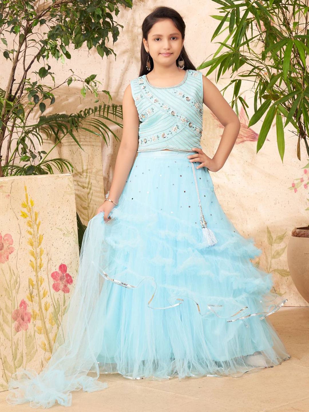 Aarika Girls Embroidered Ready to Wear Lehenga & Blouse With Dupatta, Turquoise blue
Aarika Girls Embroidered Ready to Wear Lehenga & Blouse With Dupatta, Turquoise blue