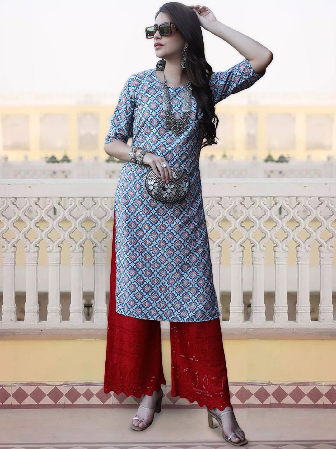 7Threads Women Ethnic Motifs Printed Keyhole Neck Sequinned Floral Crepe Kurta, Multi
7Threads Women Ethnic Motifs Printed Keyhole Neck Sequinned Floral Crepe Kurta, Multi