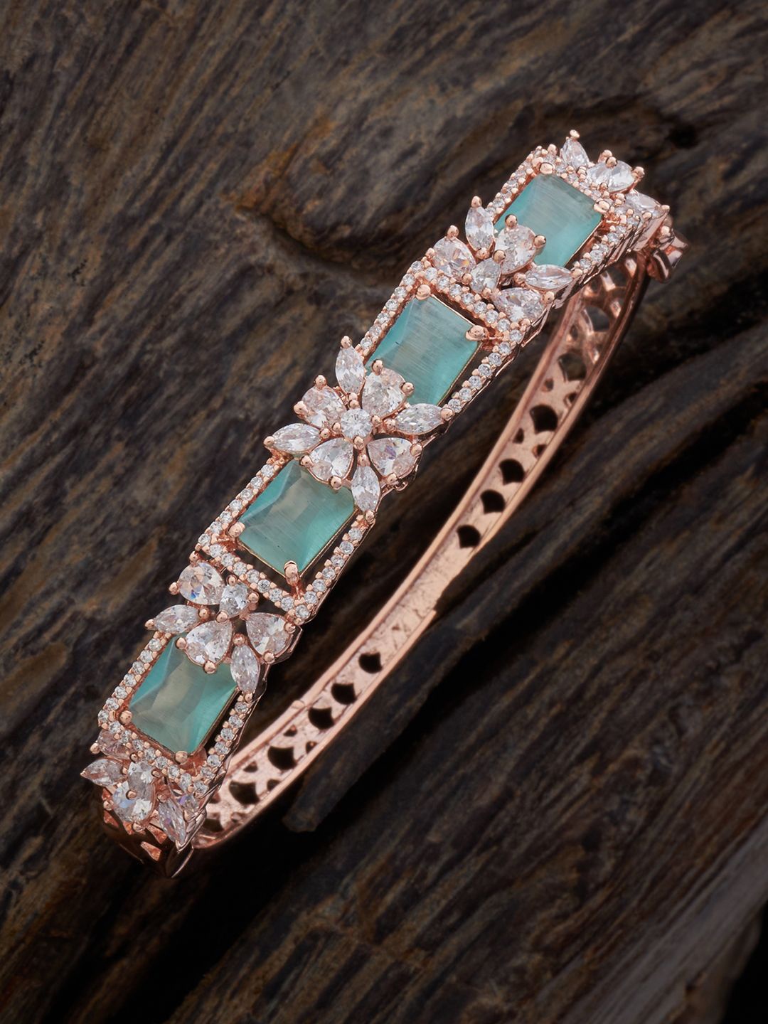 Kushal's Fashion Jewellery Rose Gold-Plated Cubic Zirconia Metal Kada Bracelet, Sea green
Kushal's Fashion Jewellery Rose Gold-Plated Cubic Zirconia Metal Kada Bracelet, Sea green