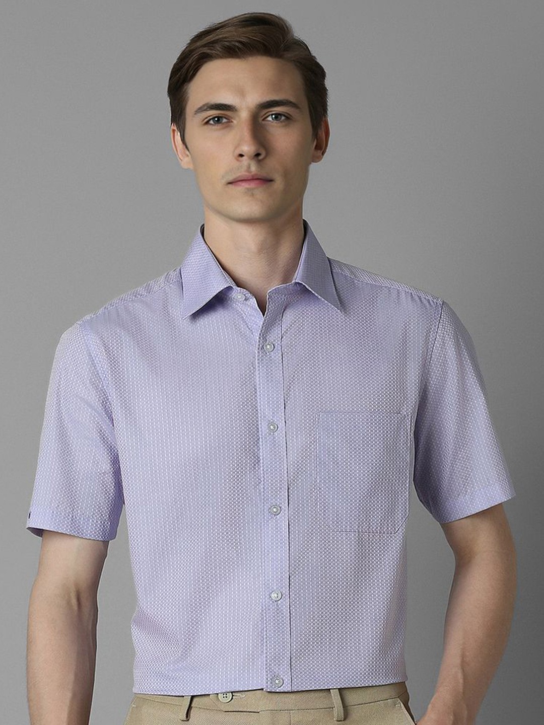 Louis Philippe Men Classic Spread Collar Geometric Printed Cotton Formal Shirt, Lavender
Louis Philippe Men Classic Spread Collar Geometric Printed Cotton Formal Shirt, Lavender