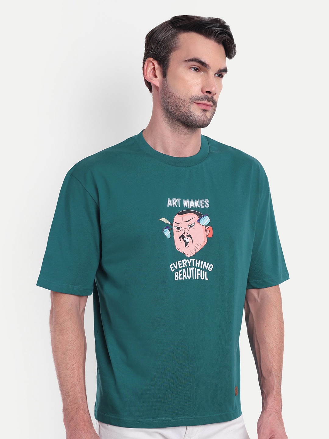 BOLLYWOO.OOO Unisex Bio Finish Typography Printed Round Neck Cotton Oversized T-Shirt, Green
BOLLYWOO.OOO Unisex Bio Finish Typography Printed Round Neck Cotton Oversized T-Shirt, Green