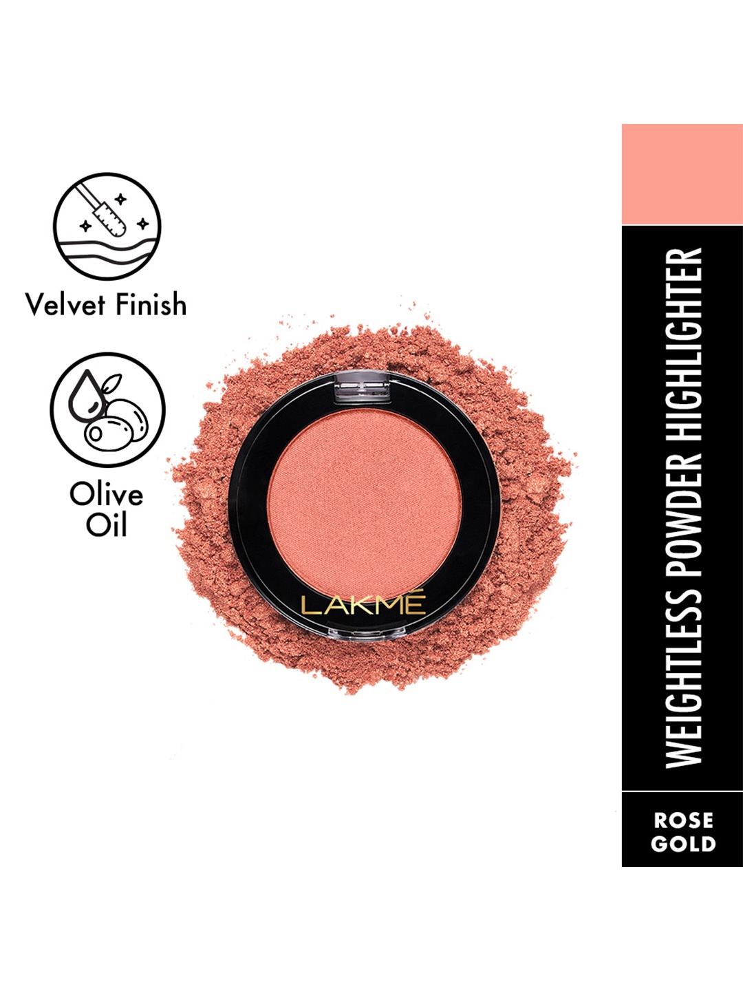 Lakme Face It Weightless Pressed Powder Highlighter with Olive Oil 4 g - Rose Gold H3, Pink
Lakme Face It Weightless Pressed Powder Highlighter with Olive Oil 4 g - Rose Gold H3, Pink
