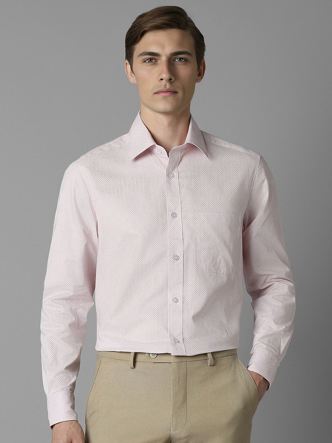 Louis Philippe Men Classic Spread Collar Micro Ditsy Printed Cotton Formal Shirt, Pink
Louis Philippe Men Classic Spread Collar Micro Ditsy Printed Cotton Formal Shirt, Pink