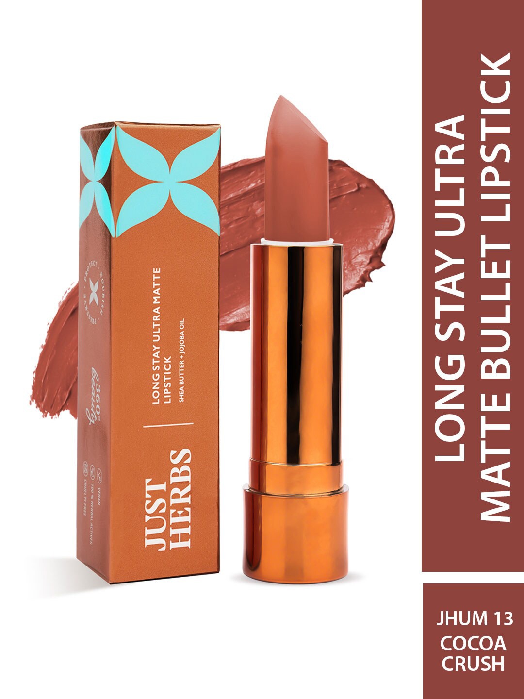 Just Herbs 360 Degree Beauty Ultra Matte Lipstick With Shea Butter - 4g - Cocoa Crush 13, Na
Just Herbs 360 Degree Beauty Ultra Matte Lipstick With Shea Butter - 4g - Cocoa Crush 13, Na