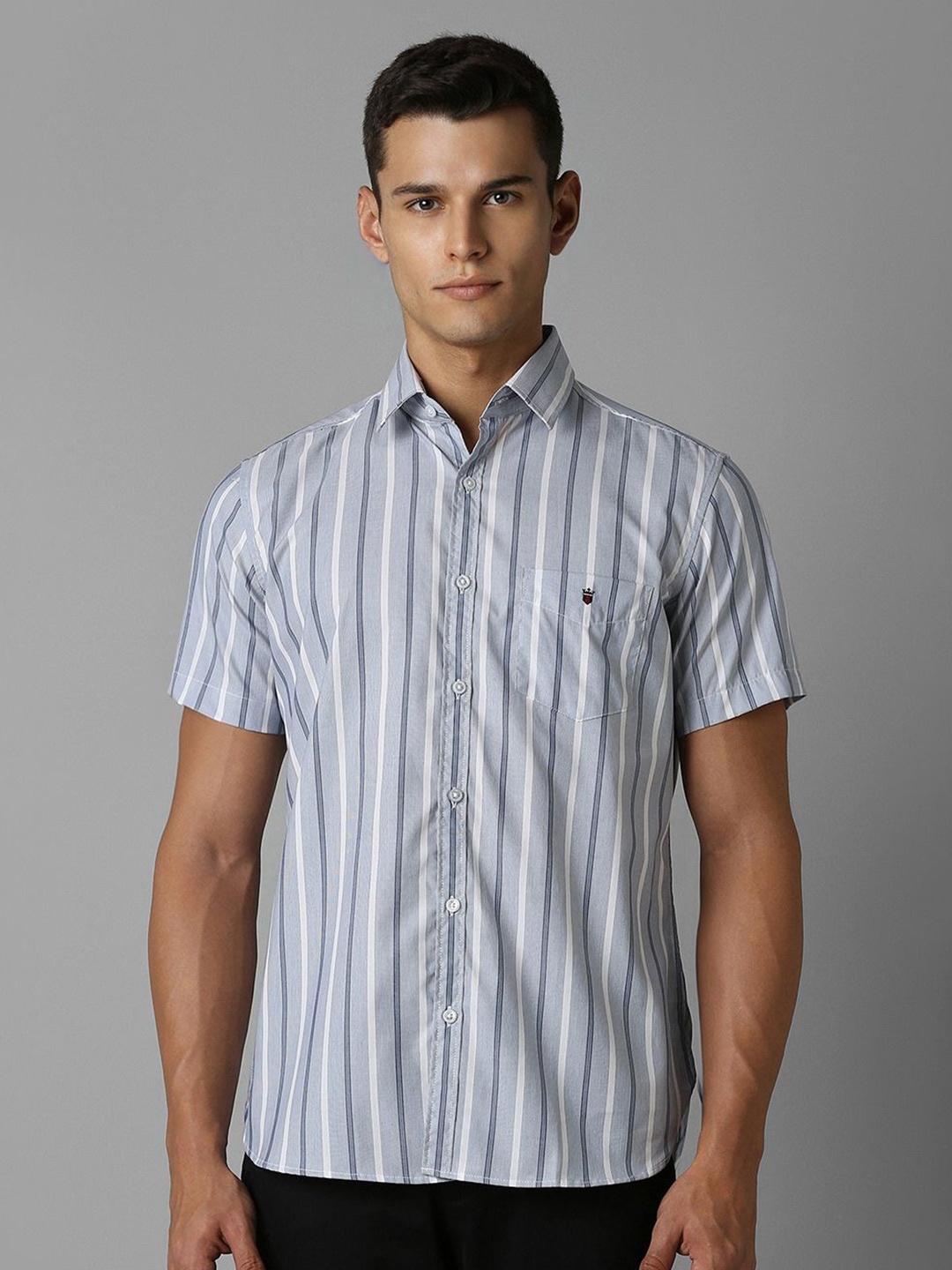 Louis Philippe Sport Men Spread Collar Striped Cotton Slim Fit Casual Shirt, Grey
Louis Philippe Sport Men Spread Collar Striped Cotton Slim Fit Casual Shirt, Grey
