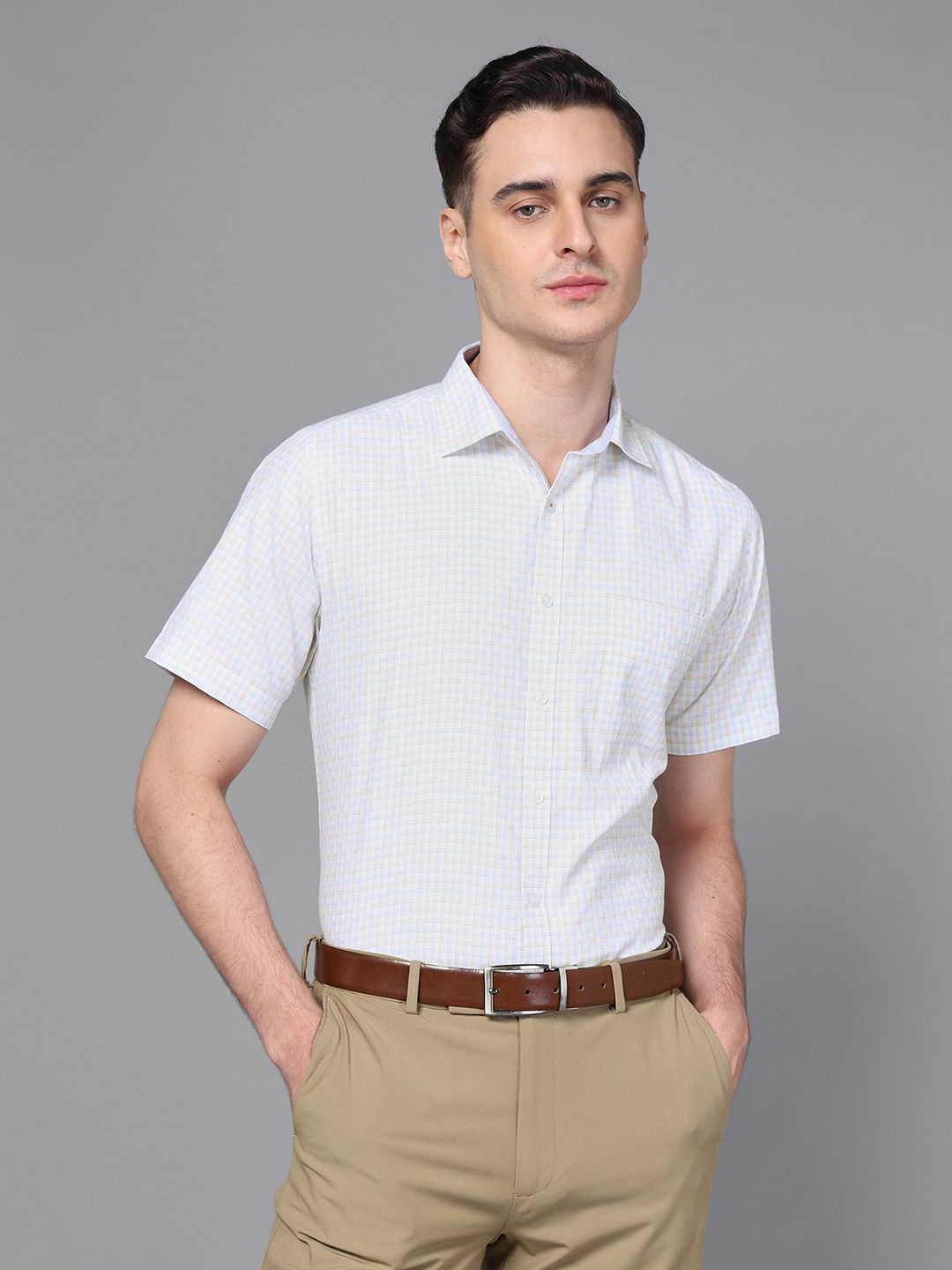 DON VINO Men Spread Collar Micro Checked Cotton Linen Slim Fit Semiformal Shirt, White
DON VINO Men Spread Collar Micro Checked Cotton Linen Slim Fit Semiformal Shirt, White