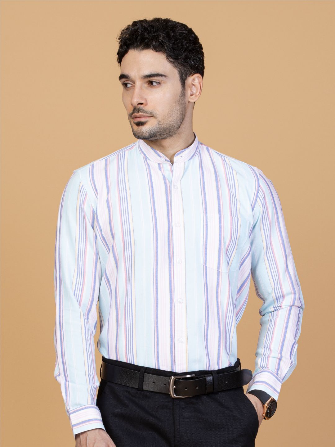 Monterrey SF Men Smart Band Collar Multi Striped Cotton Slim Fit Casual Shirt, Sea green
Monterrey SF Men Smart Band Collar Multi Striped Cotton Slim Fit Casual Shirt, Sea green