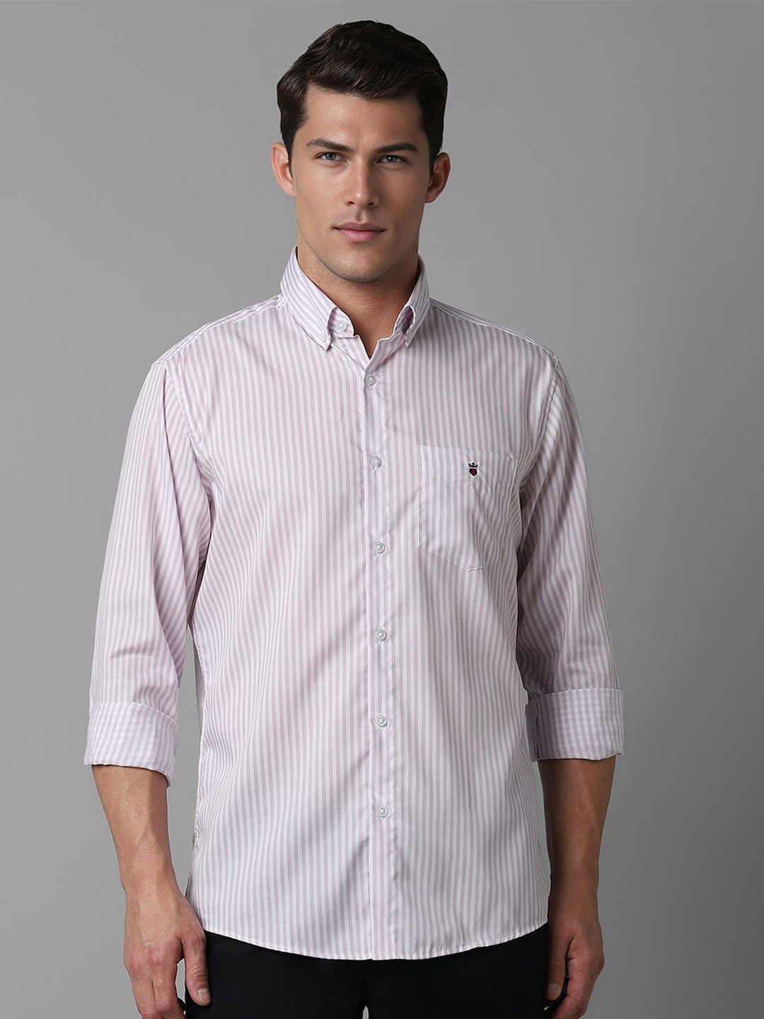 Louis Philippe Sport Men Slim Fit Opaque Striped Casual Shirt, Lavender
Louis Philippe Sport Men Slim Fit Opaque Striped Casual Shirt, Lavender