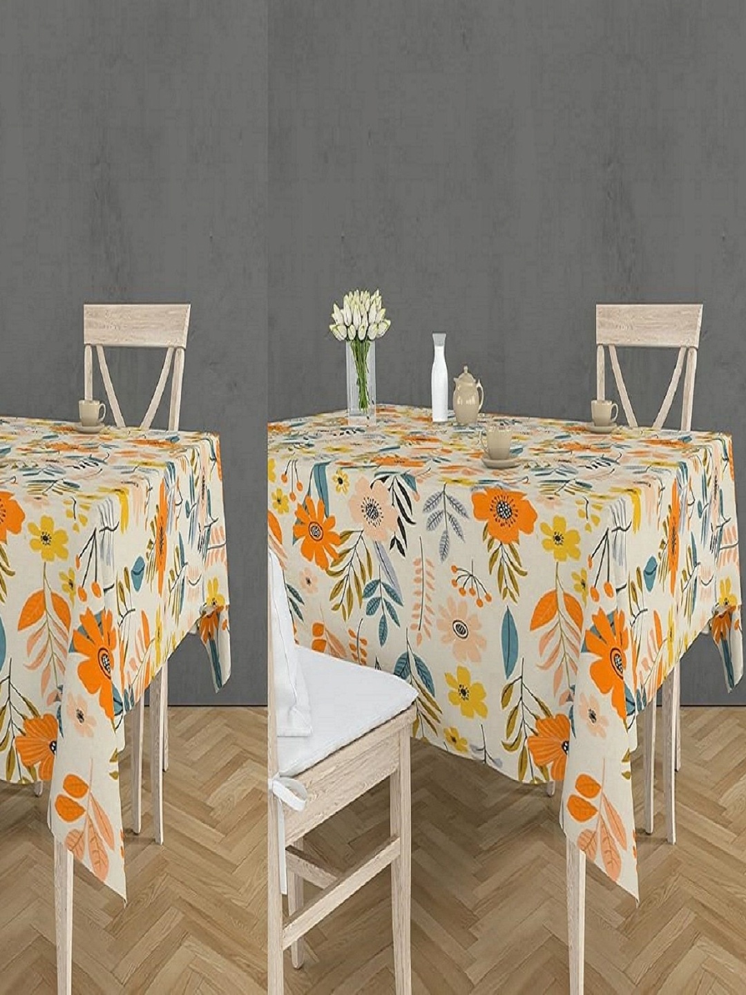 RRC Cream Colored & Orange Colored 2 Pieces Floral Printed Anti Slip 4 Seater Table Covers
RRC Cream Colored & Orange Colored 2 Pieces Floral Printed Anti Slip 4 Seater Table Covers