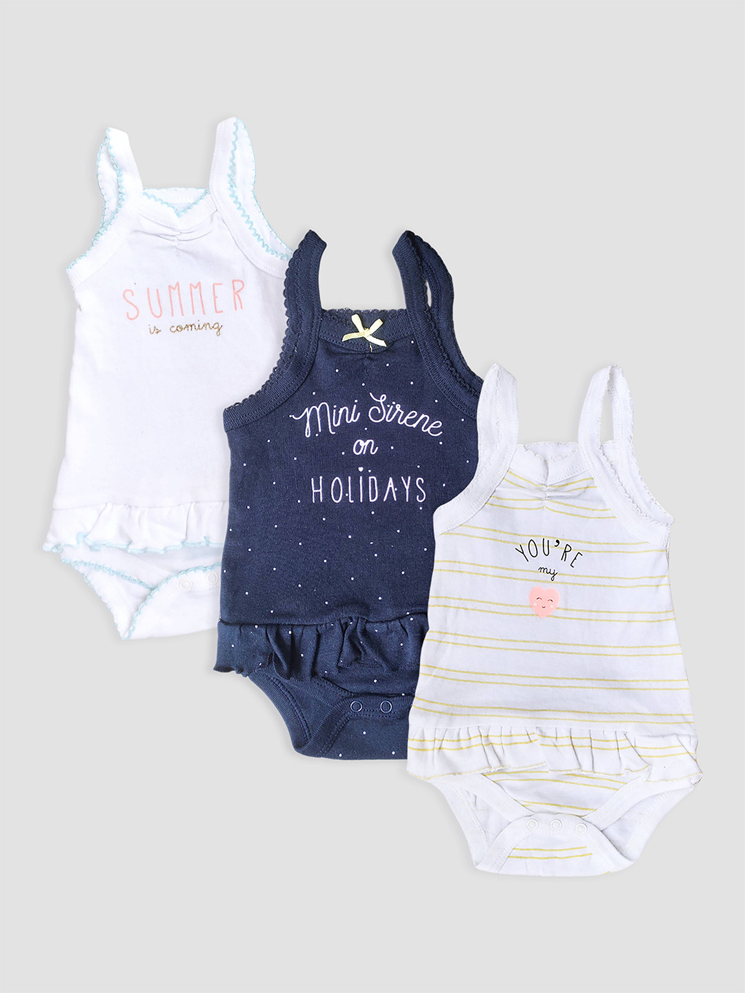 Kidbea Infant Girls Pack Of 3 Printed Cotton Bodysuit, Blue
Kidbea Infant Girls Pack Of 3 Printed Cotton Bodysuit, Blue