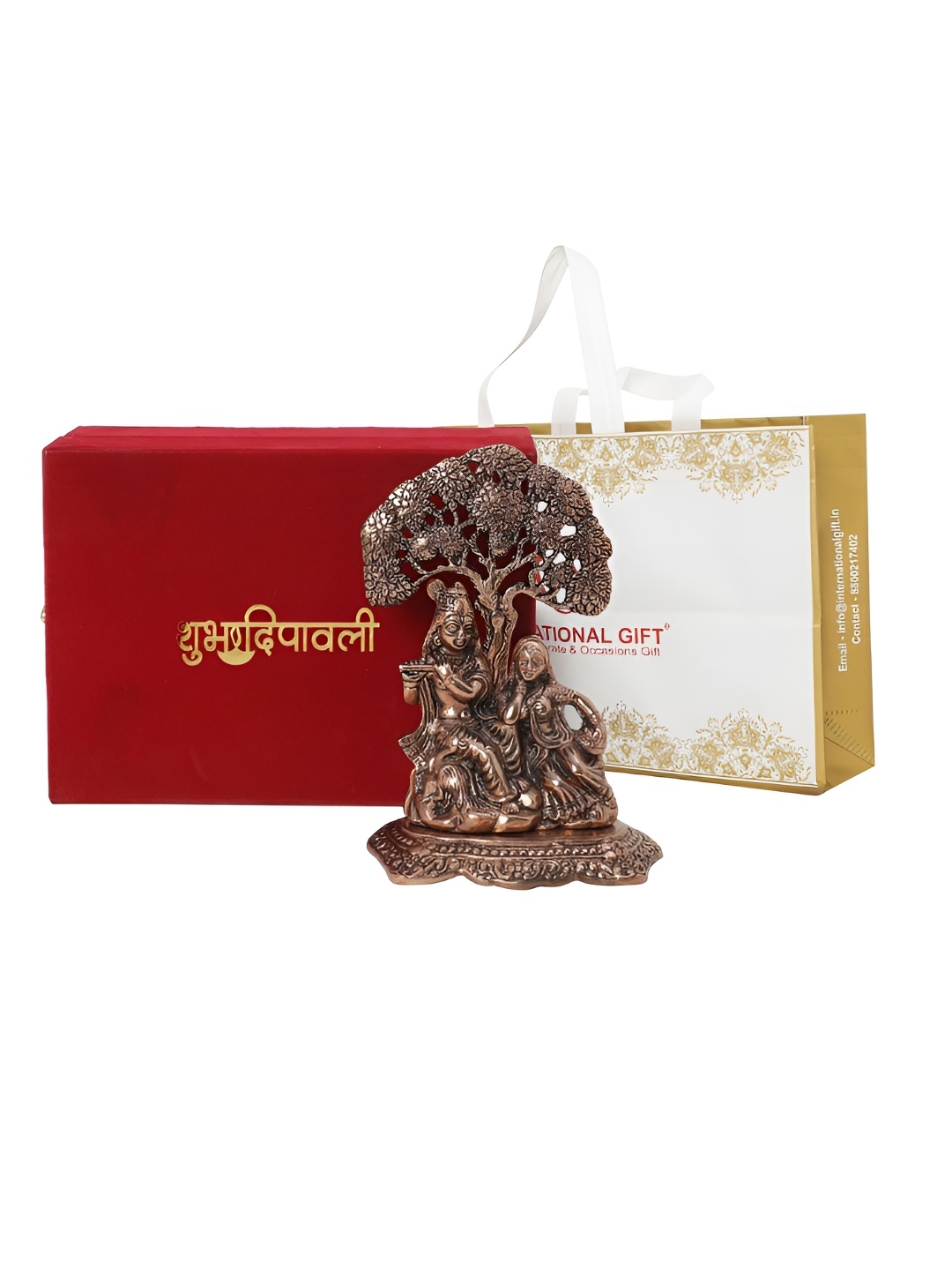 INTERNATIONAL GIFT Shree Radha Krishna Showpiece With Velvet Box & Gift Card, Copper
INTERNATIONAL GIFT Shree Radha Krishna Showpiece With Velvet Box & Gift Card, Copper