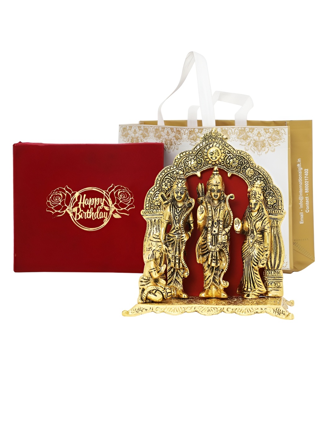 INTERNATIONAL GIFT GoldToned Metal Ram Darbar God Idol Showpiece with Velvet Box, Gold
INTERNATIONAL GIFT GoldToned Metal Ram Darbar God Idol Showpiece with Velvet Box, Gold