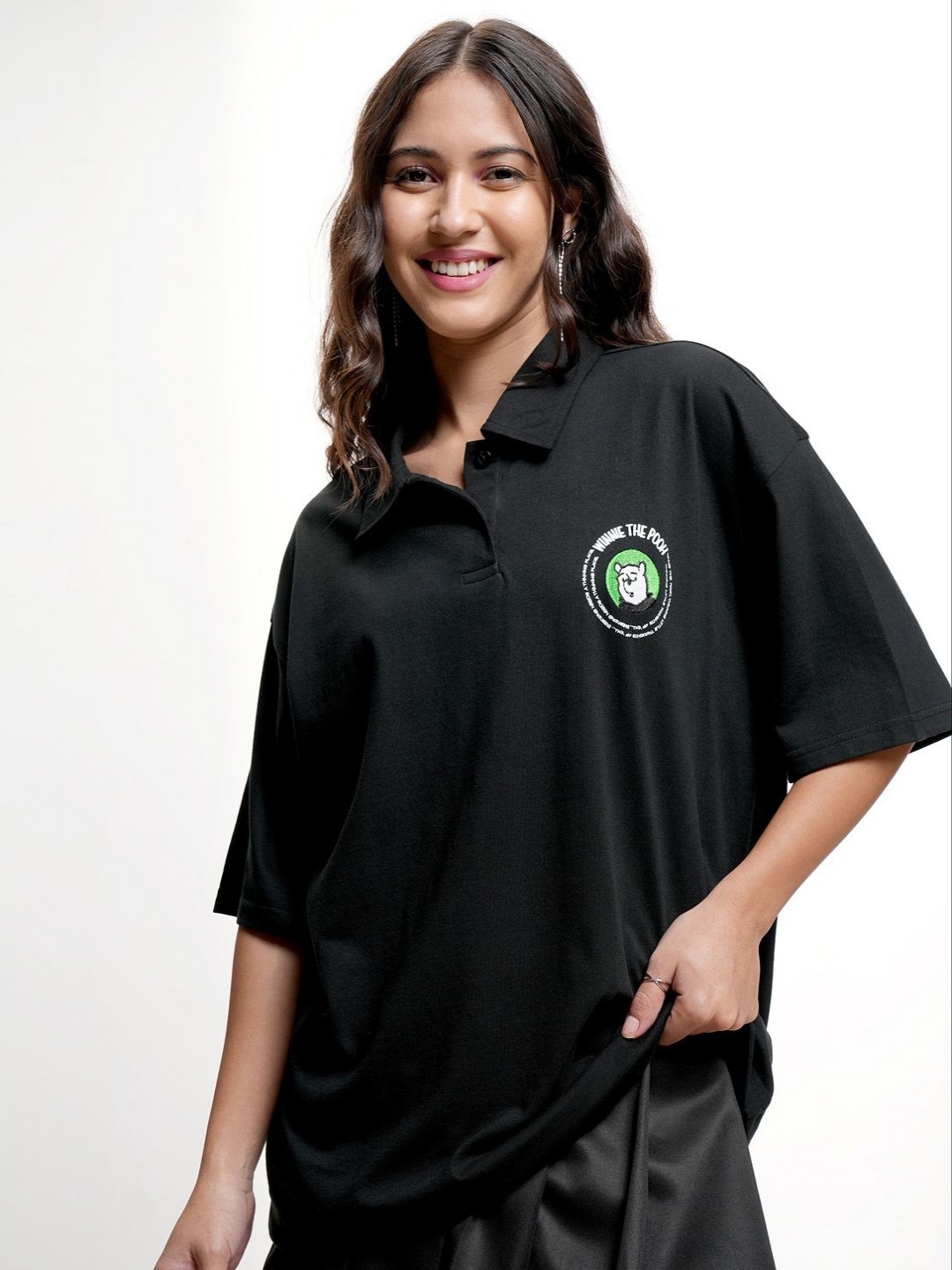 Tokyo Talkies Women Disney Winnie The Pooh Polo Printed Oversized Cotton Tshirt, Black
Tokyo Talkies Women Disney Winnie The Pooh Polo Printed Oversized Cotton Tshirt, Black