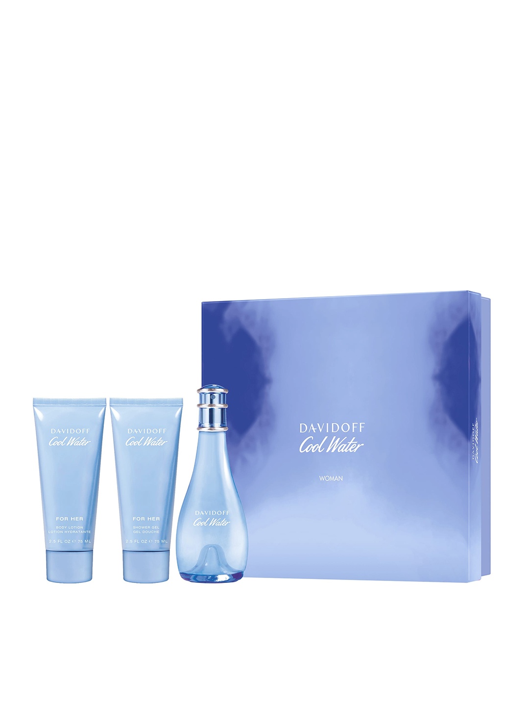 DAVIDOFF Women Cool Water Eau De Toilette 100ml + Body Lotion 75ml + Shower Gel 75ml, Blue
DAVIDOFF Women Cool Water Eau De Toilette 100ml + Body Lotion 75ml + Shower Gel 75ml, Blue