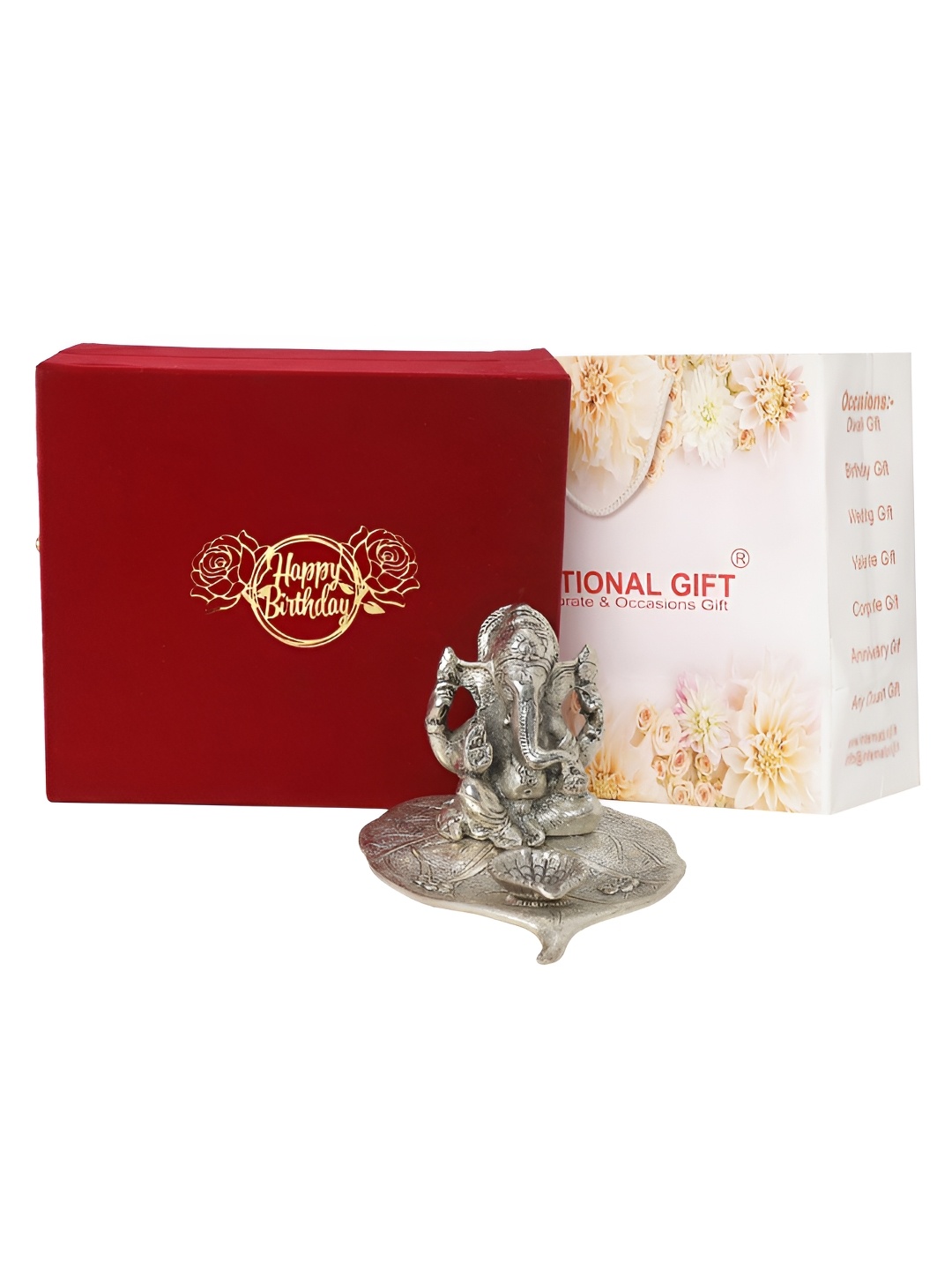INTERNATIONAL GIFT Silver Toned Patta Ganesh Idol Metal Showpiece With Velvet Box & Bag
INTERNATIONAL GIFT Silver Toned Patta Ganesh Idol Metal Showpiece With Velvet Box & Bag