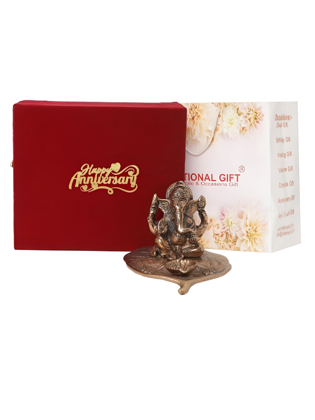 INTERNATIONAL GIFT CopperToned Patta Ganesh Idol Showpiece With Velvet Box, Copper
INTERNATIONAL GIFT CopperToned Patta Ganesh Idol Showpiece With Velvet Box, Copper