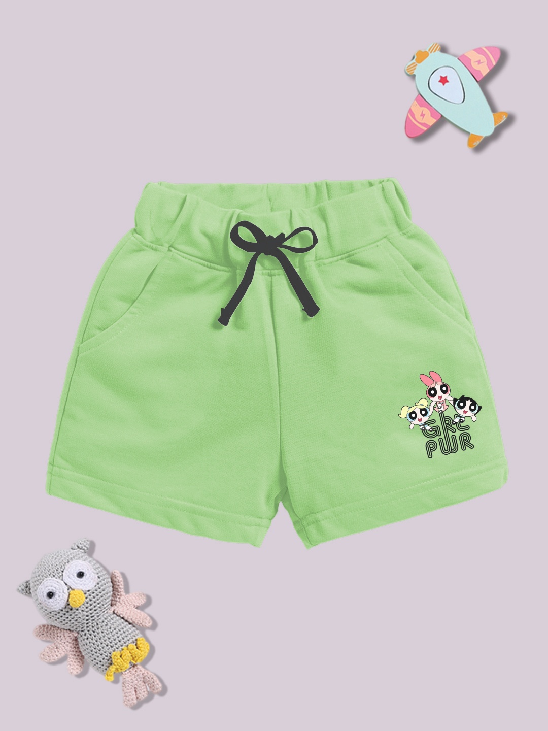 YK X Minute Mirth Girls Powerpuff Girls Printed Pure Cotton Shorts, Green
YK X Minute Mirth Girls Powerpuff Girls Printed Pure Cotton Shorts, Green
