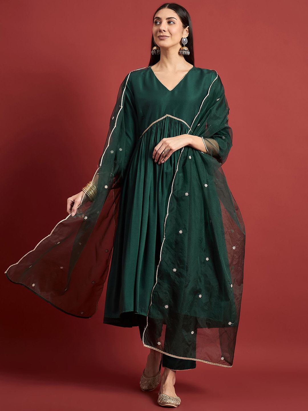 all about you Women Embroidered Regular Kurta with Trousers & With Dupatta, Green
all about you Women Embroidered Regular Kurta with Trousers & With Dupatta, Green