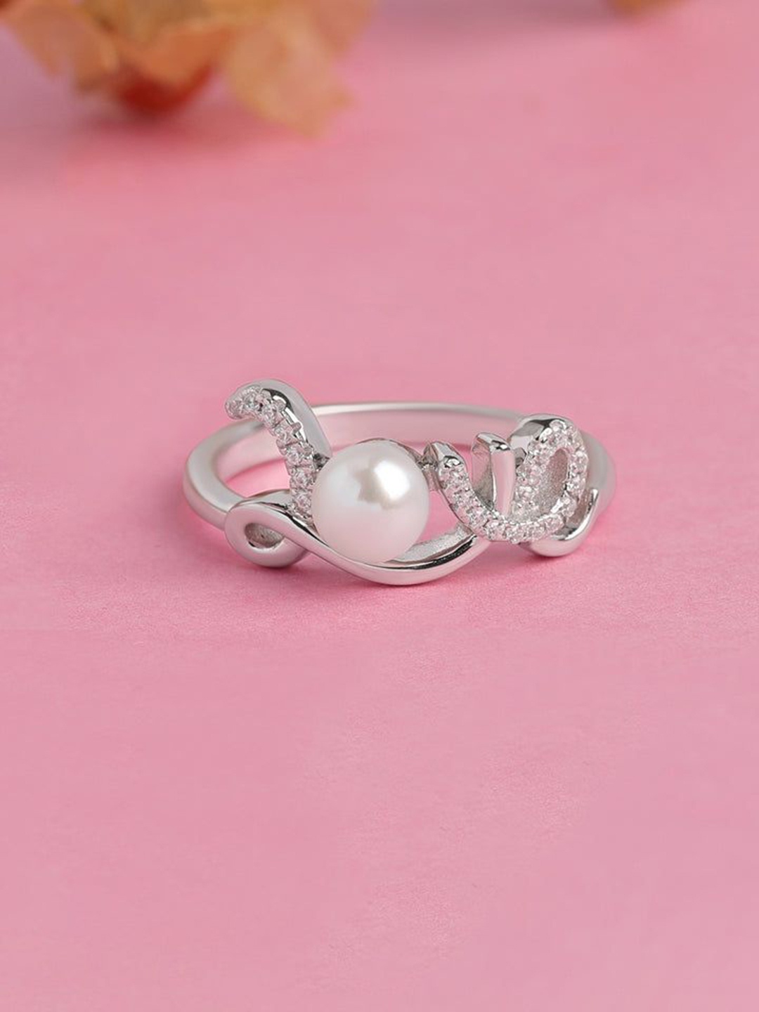 Ornate Jewels Women 925 Sterling Silver Freshwater Pearl and American Diamond Love Ring, White
Ornate Jewels Women 925 Sterling Silver Freshwater Pearl and American Diamond Love Ring, White