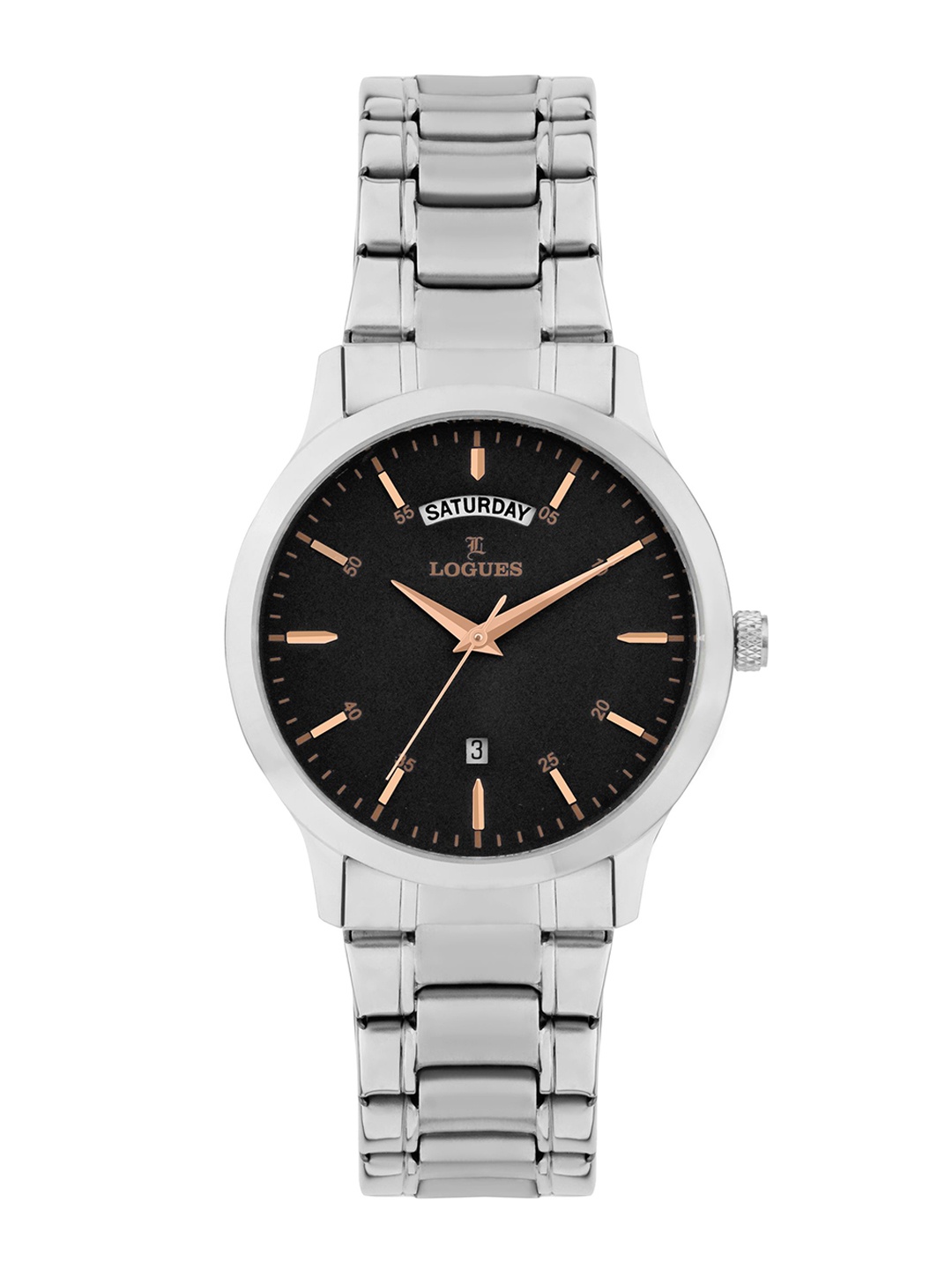 L LOGUES Men Brass Dial & Bracelet Style Straps Analogue Watch G E-457 SMD-03, Silver
L LOGUES Men Brass Dial & Bracelet Style Straps Analogue Watch G E-457 SMD-03, Silver